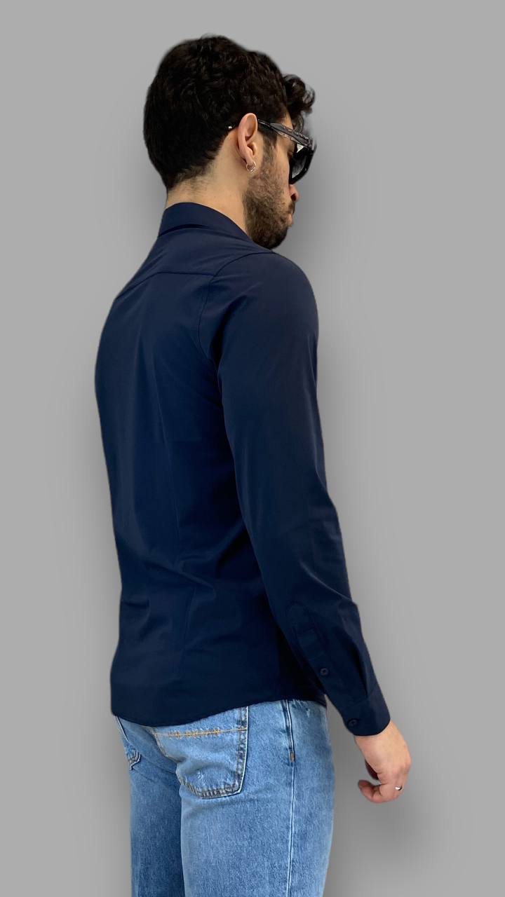 CAMICIA BASIC IN TESSUTO TECNICO NO STIRO - RELAXED FIT