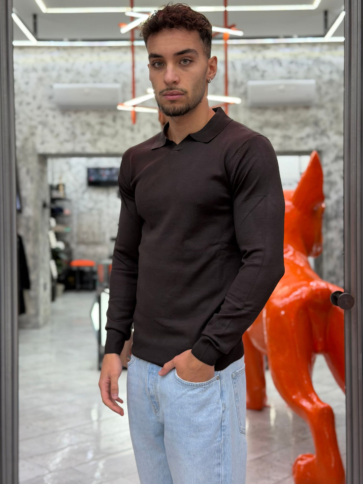 POLO RUGBY MANICA LUNGA BASIC IN MORBIDA VISCOSA - REGULAR FIT MI3336SS.MOR