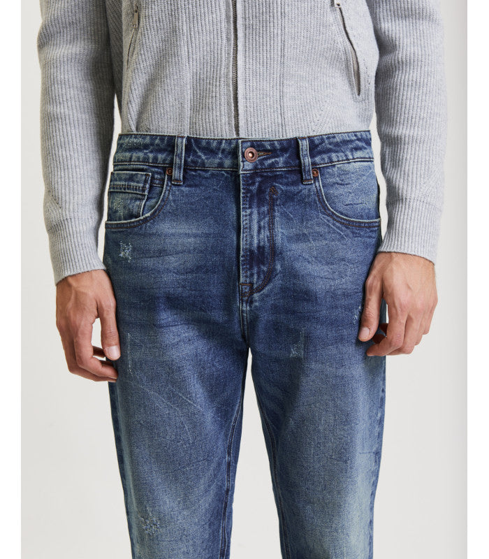 JEANS MIKE 5 TASCHE CON MICRO ABRASIONI - CARROT CROPPED FIT GL6310Q-F25