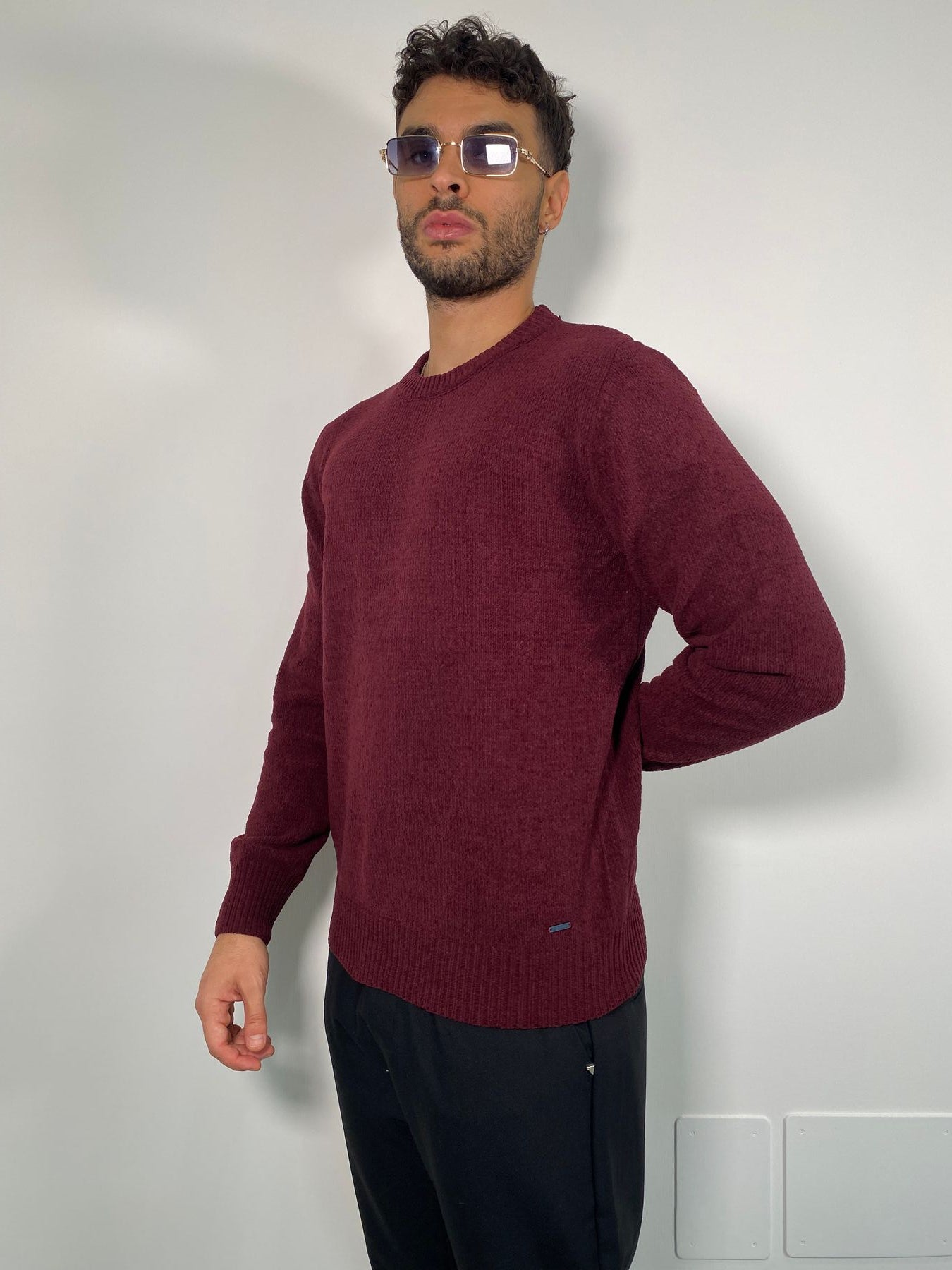 MAGLIA GIROCOLLO IN MISTO LANA CON TRAMA - REGULAR FIT