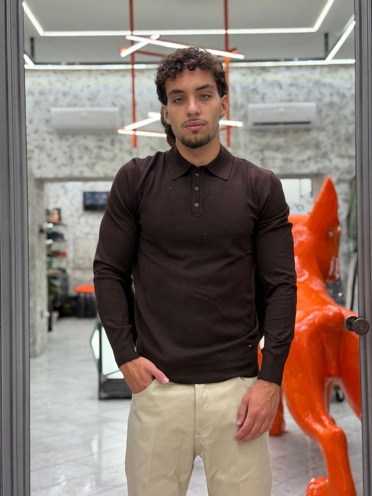 POLO MANICA LUNGA 3 BOTTONI - SLIM FIT GL508S-F26.COF