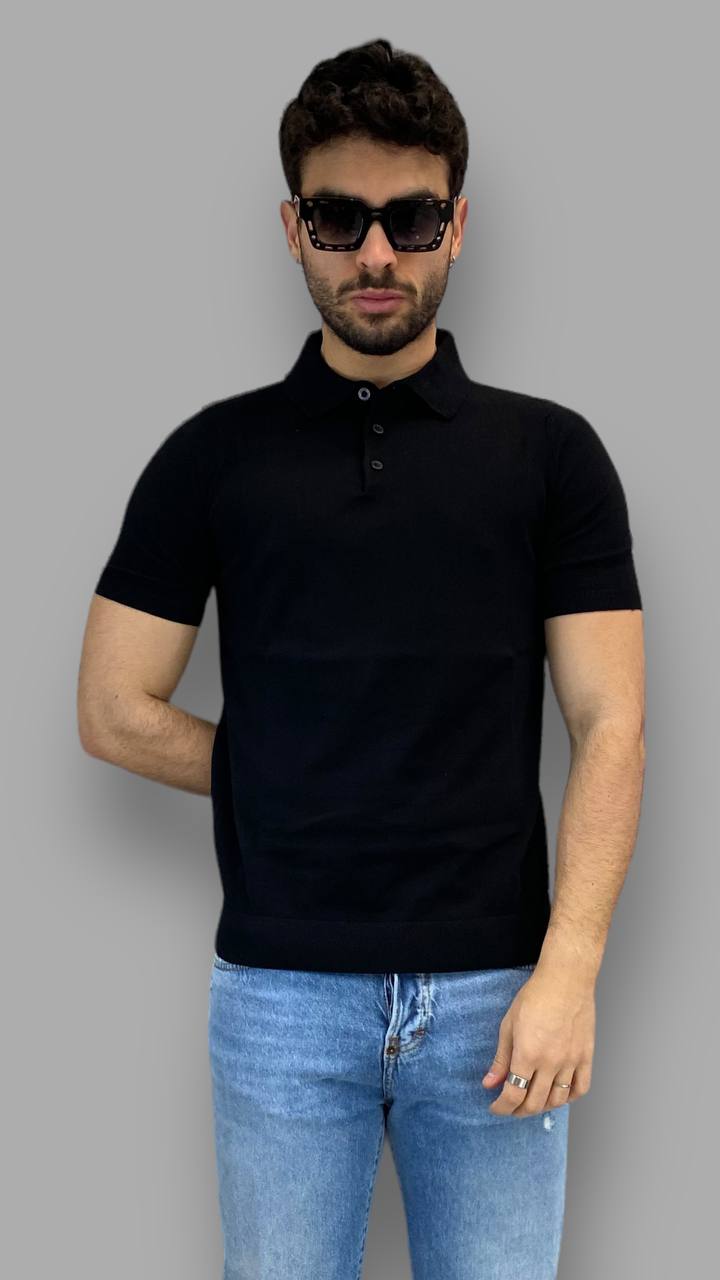 POLO BASIC IN FILO MANICA CORTA CON MANICHE E VITA ELASTICIZZATE - REGULAR FIT