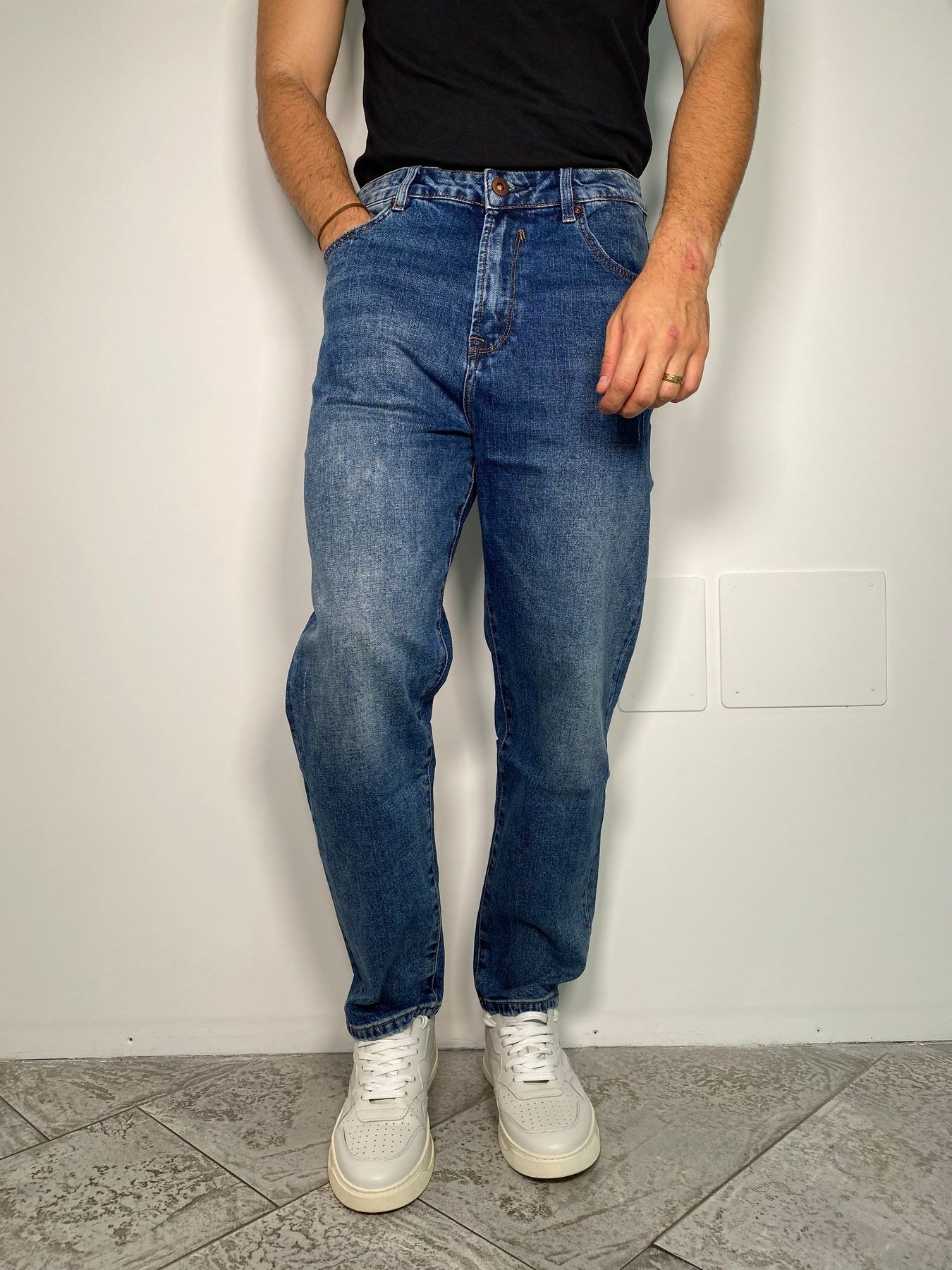 JEANS DAD IN TELA ELASTICIZZATA - OVERSIZE FIT