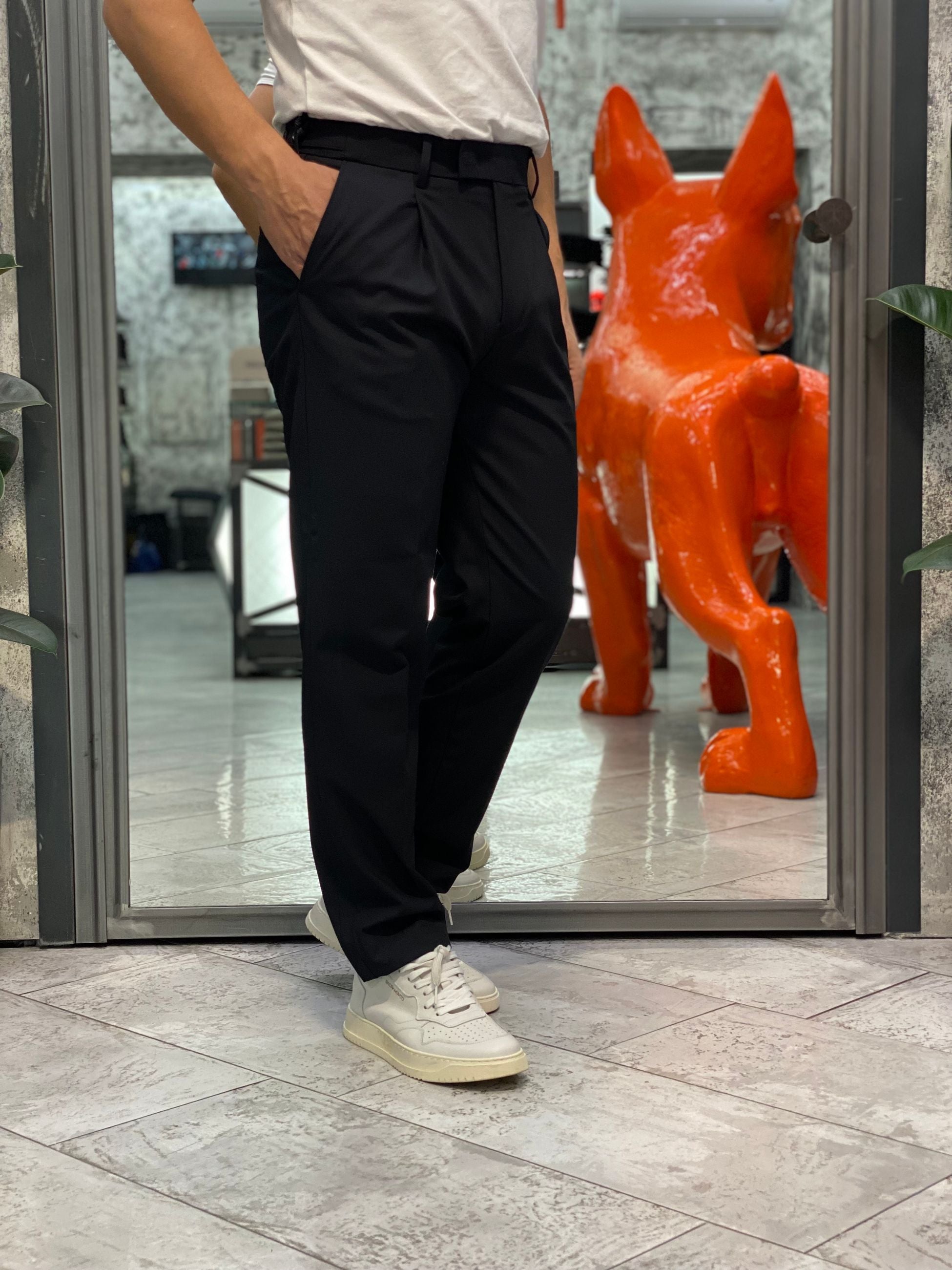 PANTALONE SARTORIALE DA COMPLETO IN COMODO TESSUTO ELASTICIZZATO - REGULAR FIT PSI1452SS.BLU