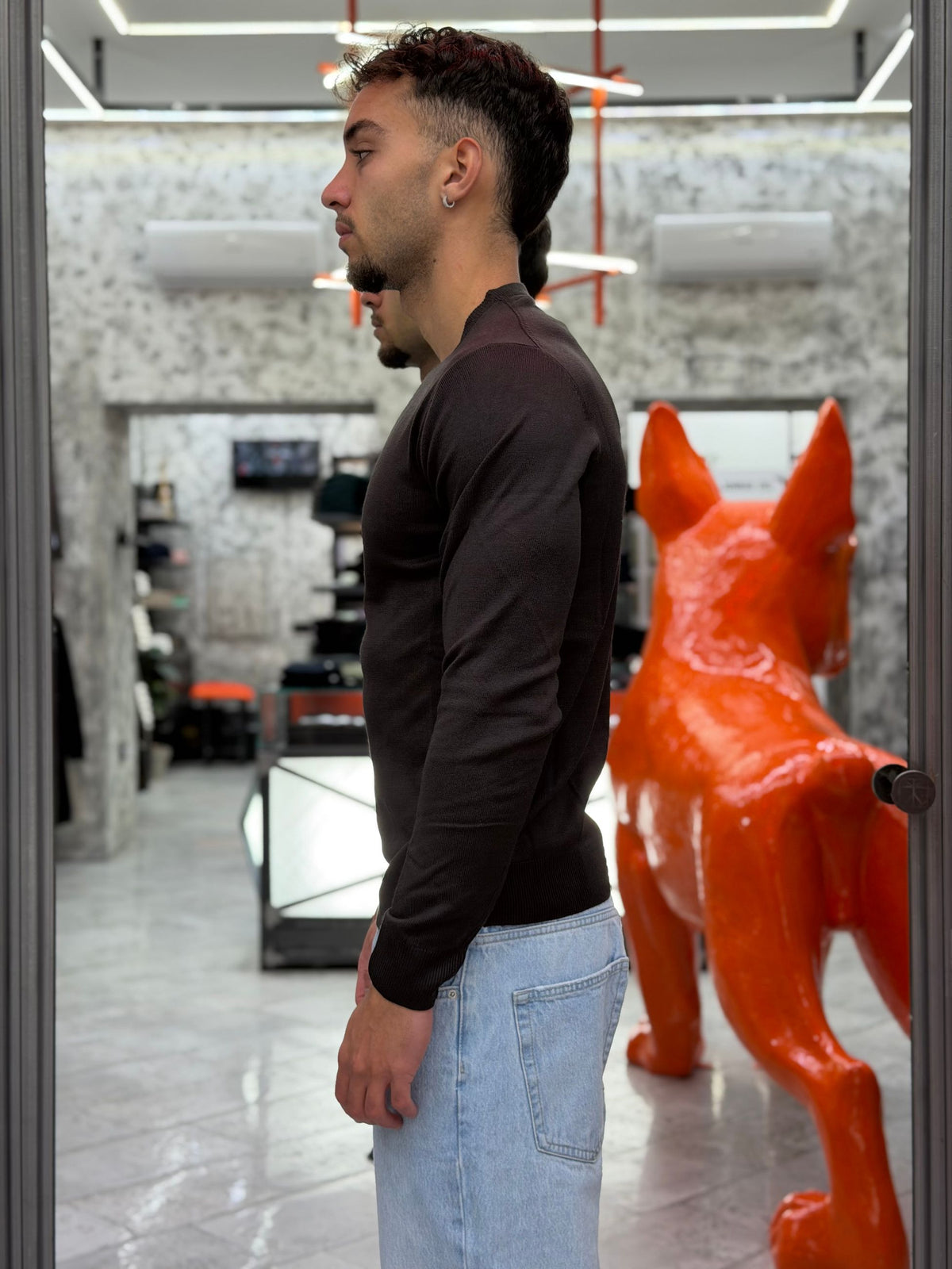 MAGLIA GIROCOLLO BASIC IN MORBIDA VISCOSA - REGULAR FIT MI3330SS.MOR