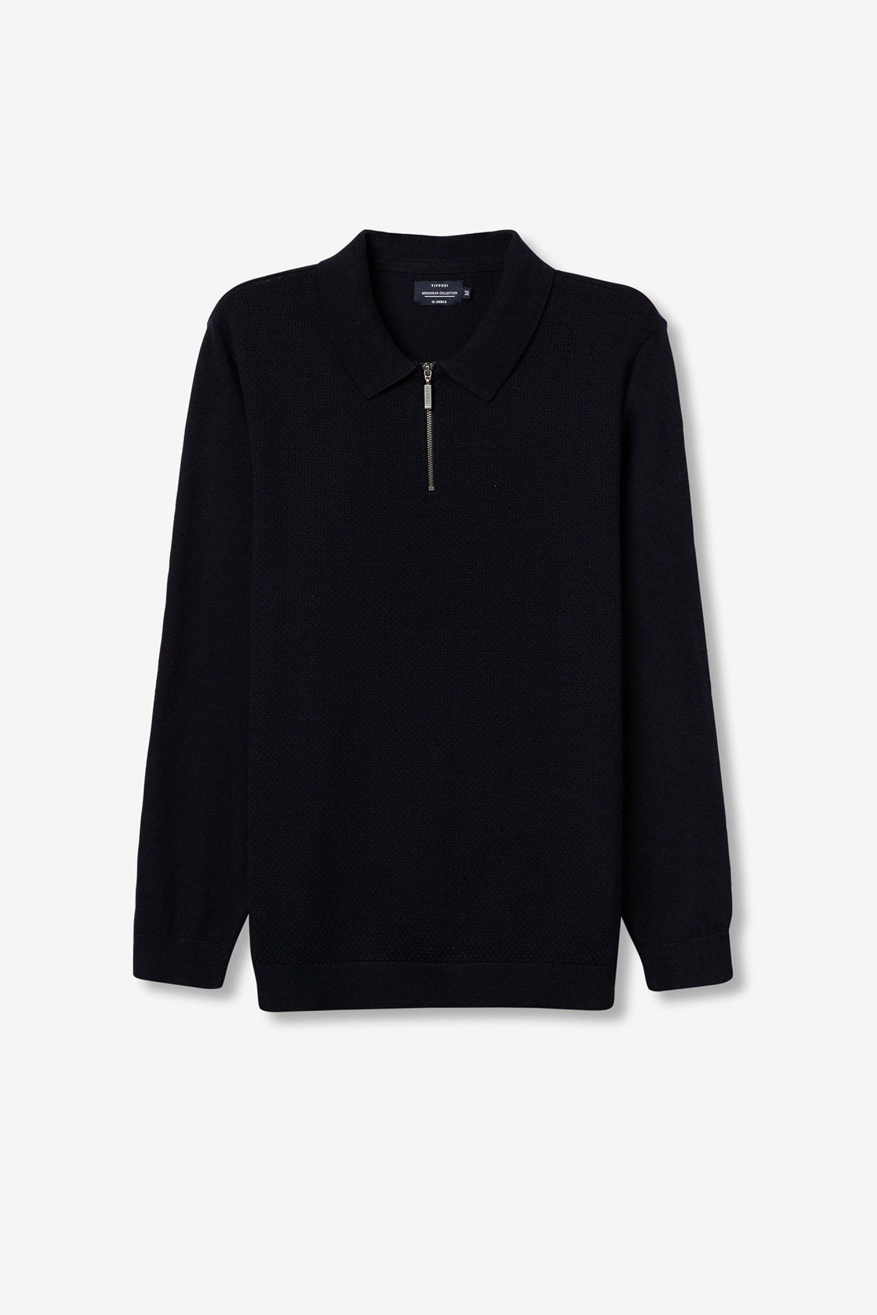 POLO JULIUS MANICA LUNGA CON SCOLLO MEZZA ZIP - REGULAR FIT 10062083.BLU