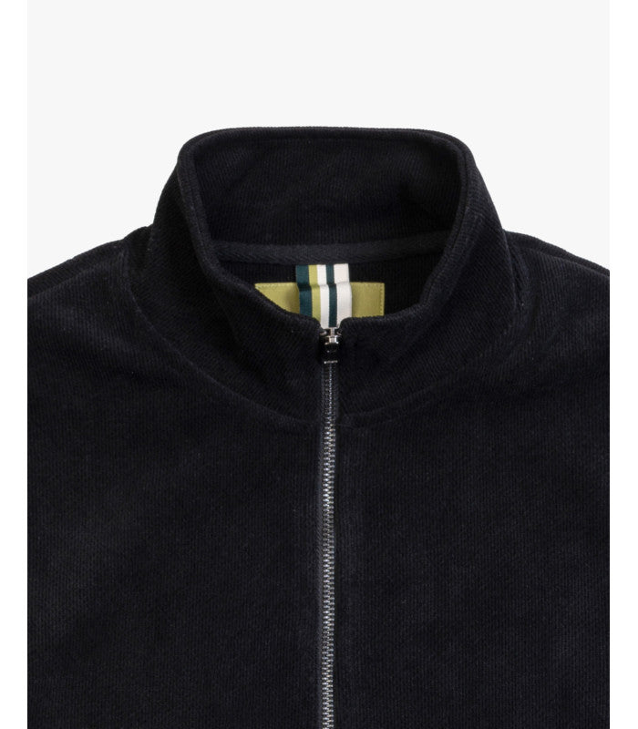 FELPA ZIP DA COMPLETO IN CINIGLIA CON COLLO AD IMBUTO, TASCHE LATERALI A FILO, POLSINI E FONDO ELASTICIZZATI - REGULAR FIT GL2295F.NER