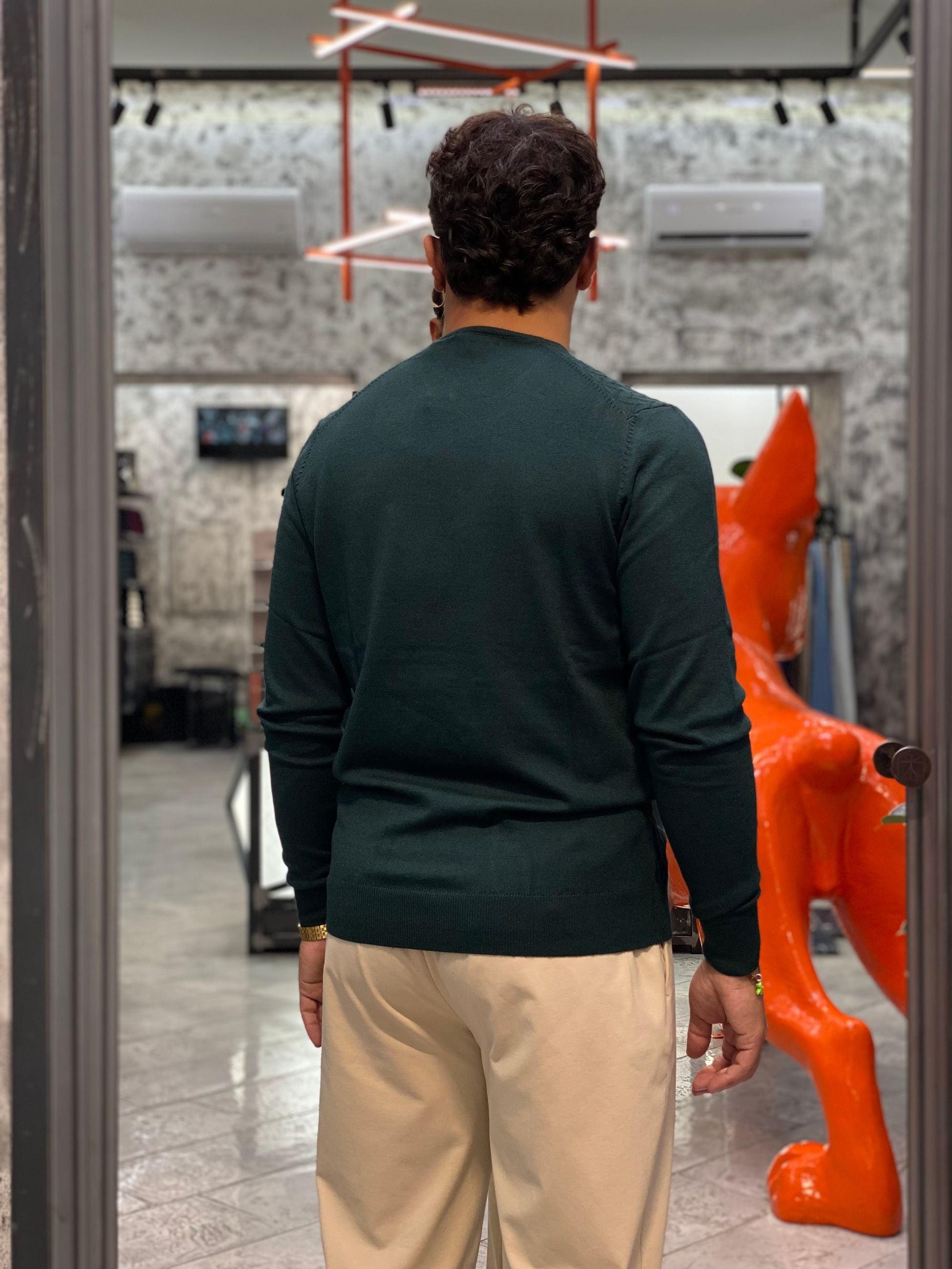 MAGLIA GIROCOLLO FINEZZA 12 IN MISTO CASHMERE CON TRAMA ZIG ZAG - REGULAR FIT MK9900117.BOS