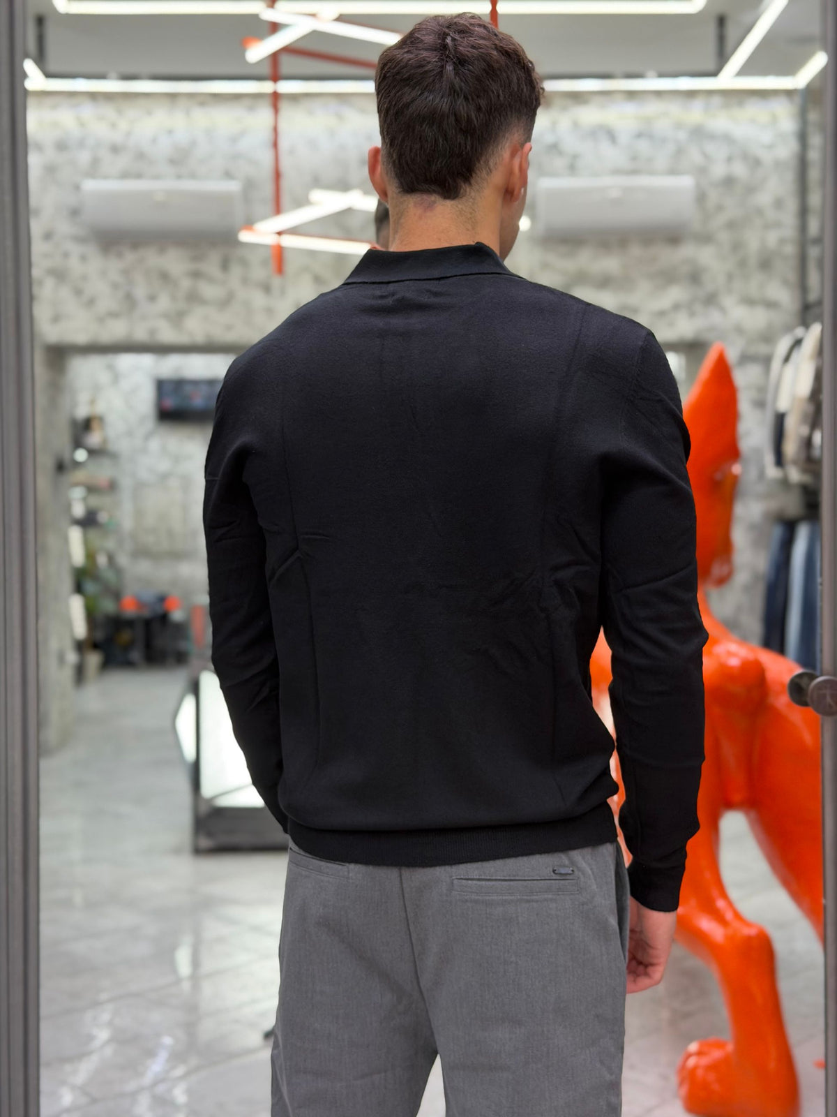POLO MANICA LUNGA 3 BOTTONI - SLIM FIT GL508S-F26.NER