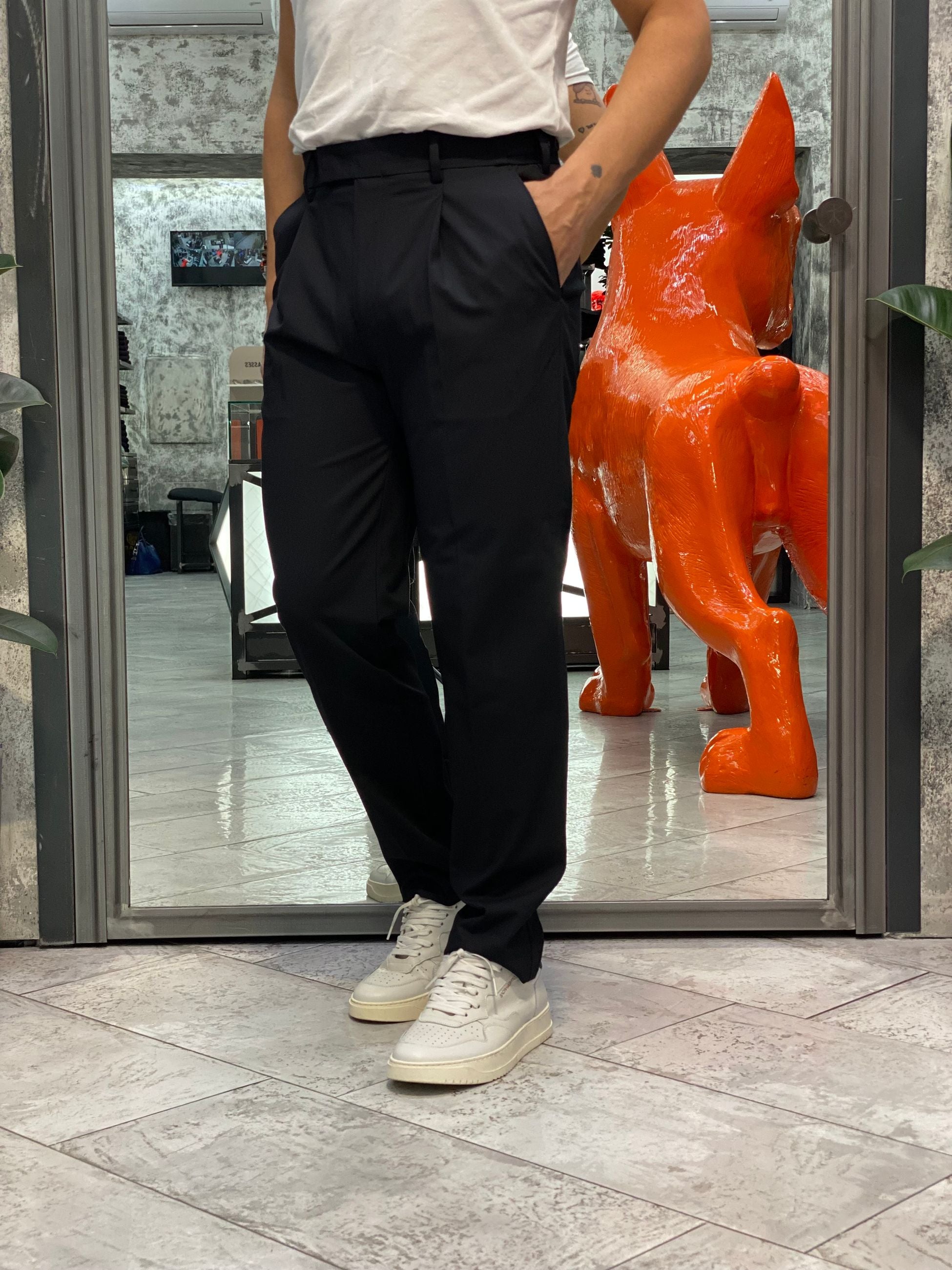 PANTALONE SARTORIALE DA COMPLETO IN COMODO TESSUTO ELASTICIZZATO - REGULAR FIT PSI1452SS.BLU