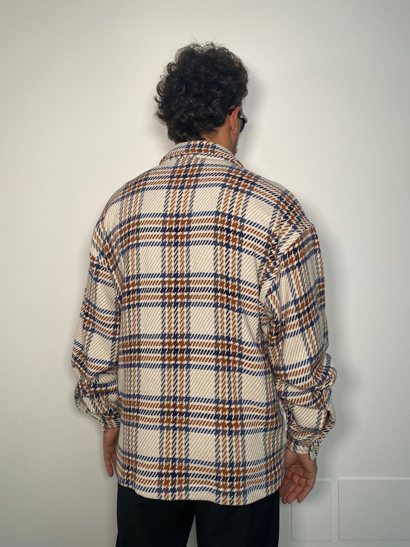 OVERSHIRT IN MISTO LANA CON TRAMA PRINCIPE DI GALLES - OVERSIZE FIT