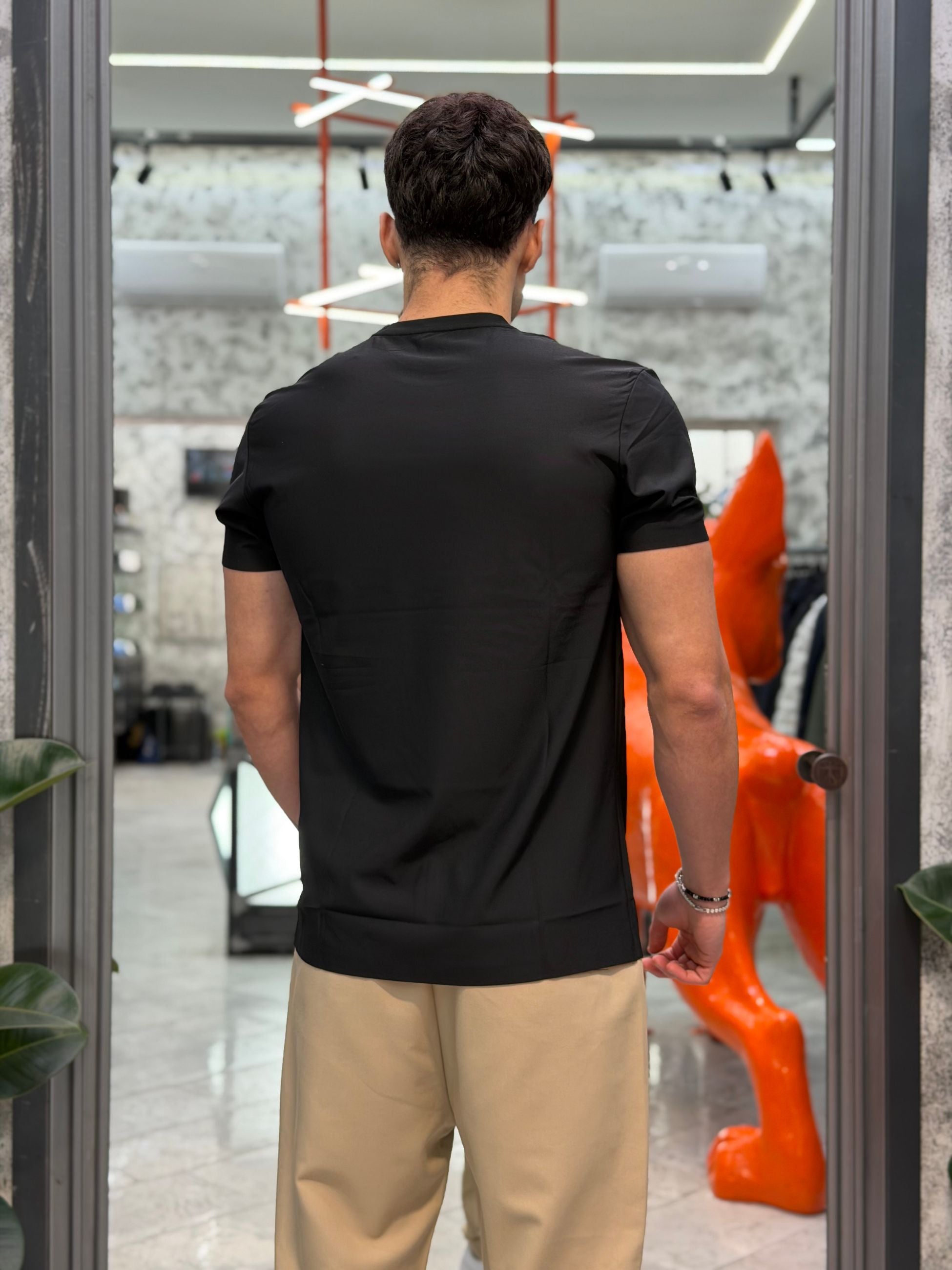 T-SHIRT BASIC IN TESSUTO TECNICO NO STIRO - SLIM FIT GL1001TB-S26.NER