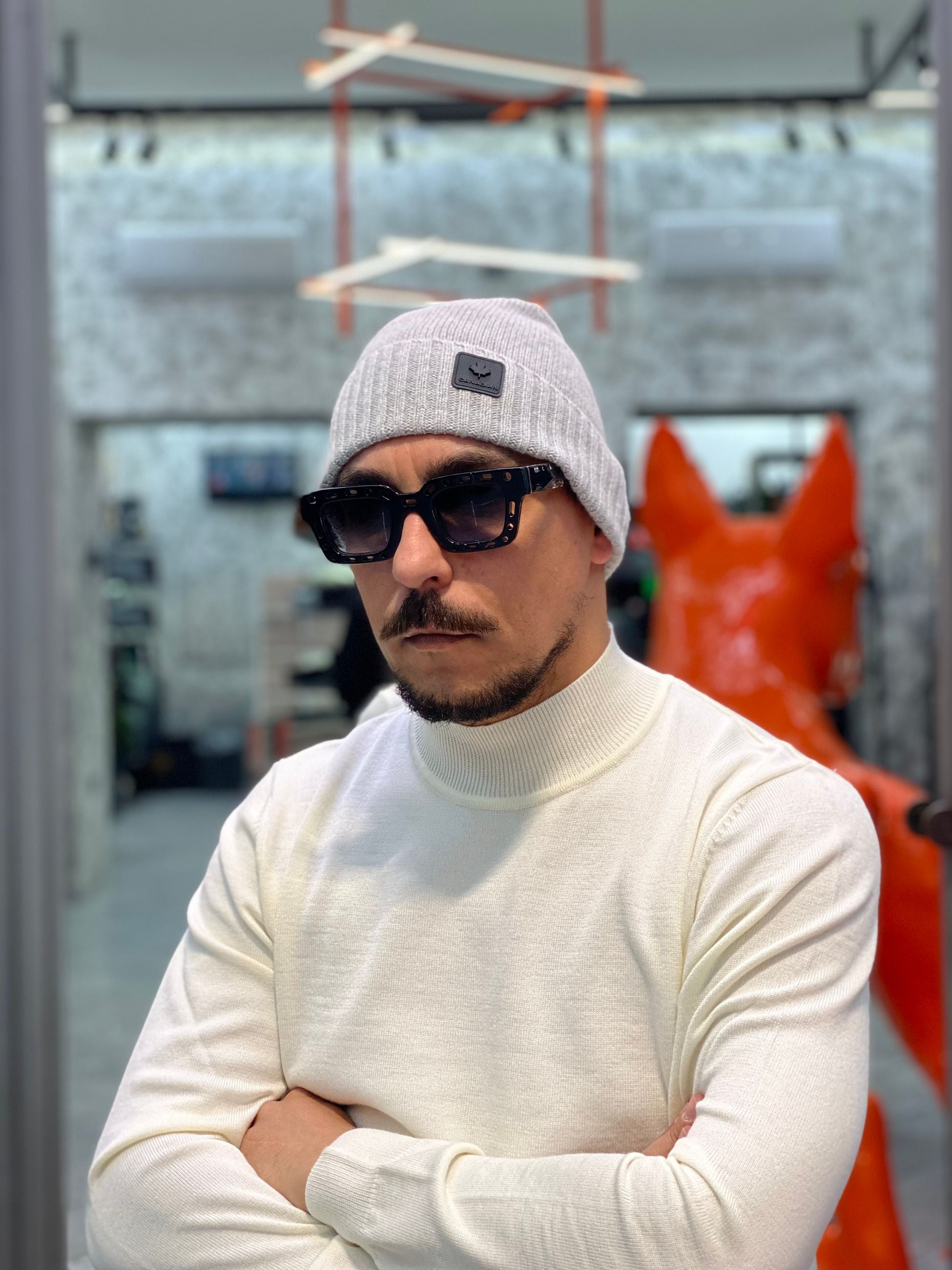 CAPPELLO BEANIE LANA E CASHMERE CN.A24119.GRI