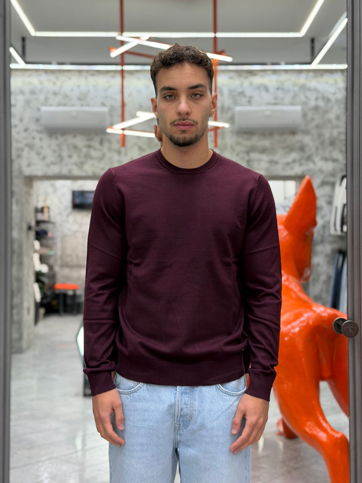 MAGLIA GIROCOLLO FINEZZA 12 IN MORBIDA VISCOSA - SLIM FIT MK20010-26.BOR