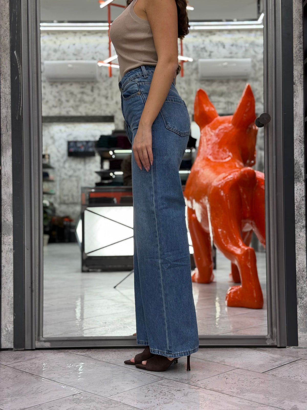 JEANS EMMA MEDIUM WASH - WIDE LEG FIT GLD8026M