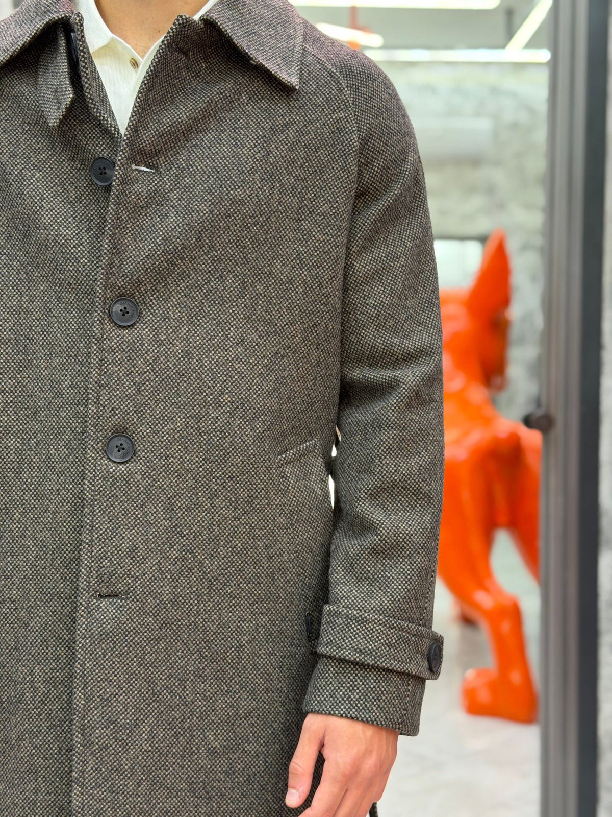 CAPPOTTO MONOPETTO CON TASCHE A FILO - REGULAR FIT GL3019TR.COF