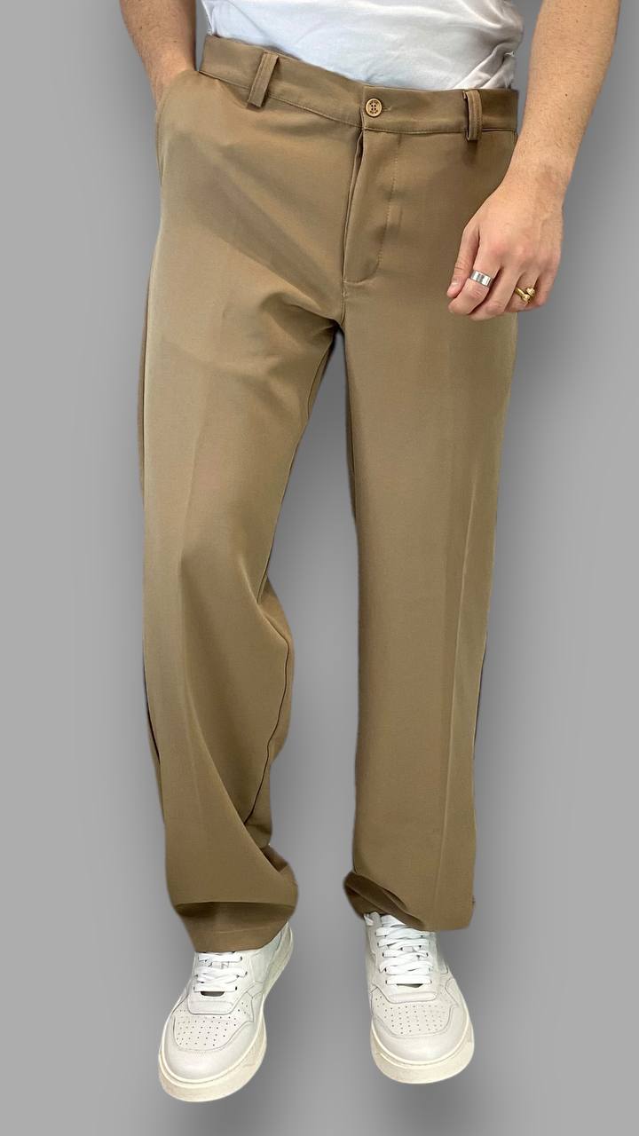 PANTALONE TASCA AMERICA FONDO AMPIO IN TESSUTO ELEGANTE - RELAXED FIT