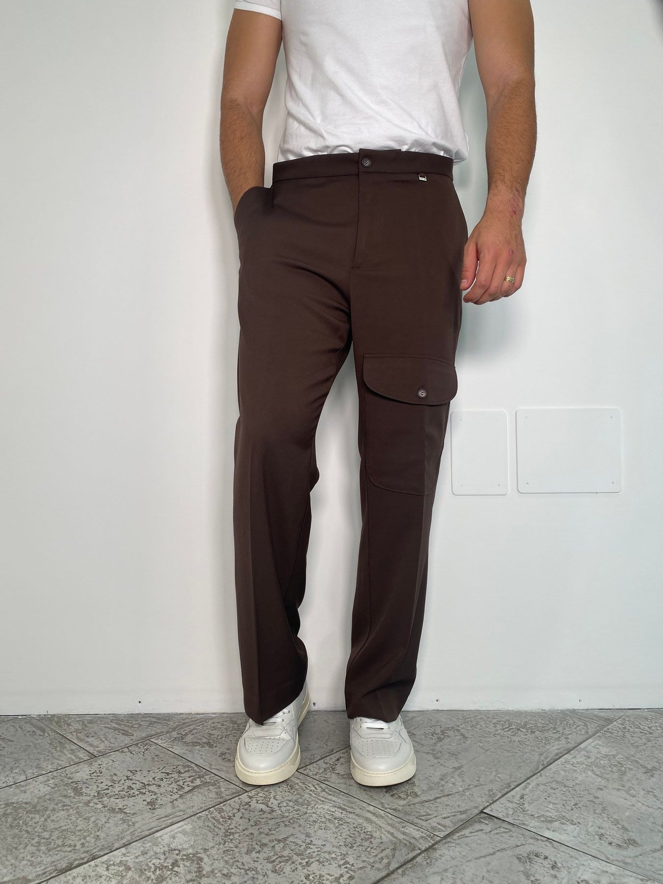 PANTALONE DA COORDINATO FONDO AMPIO CON TASCONE SUL DAVANTI - RELAXED FIT