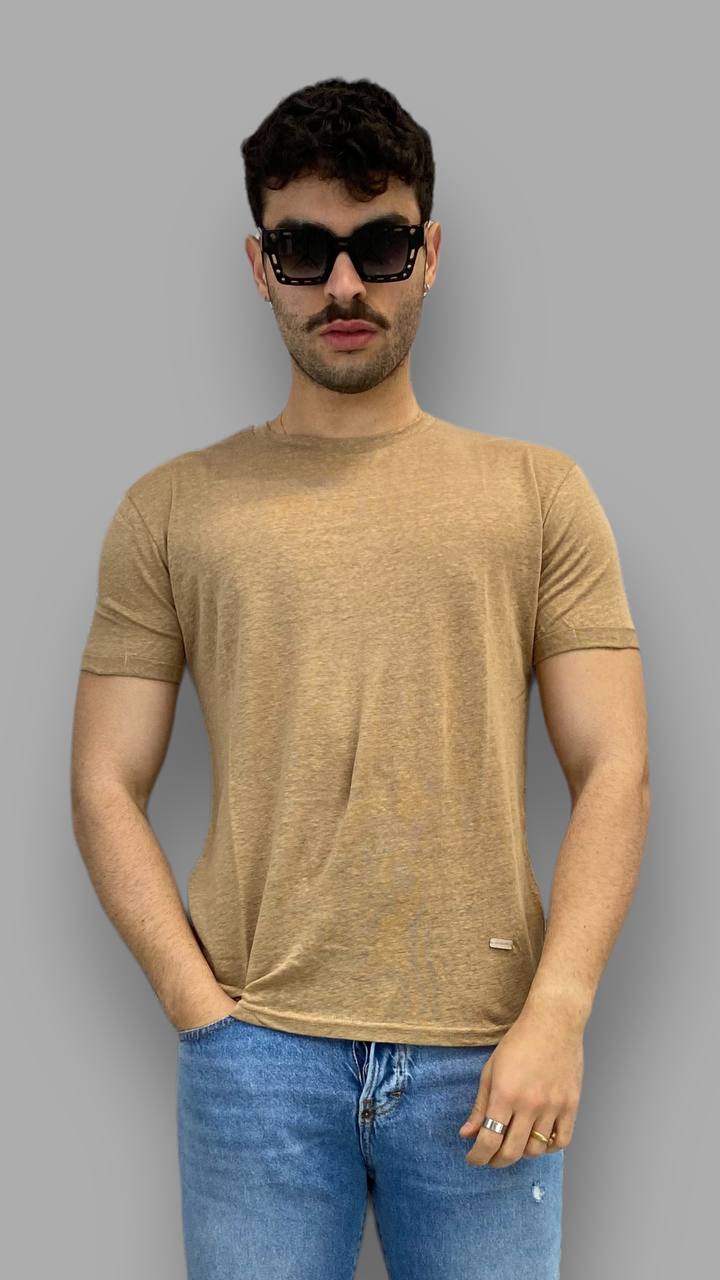 T-SHIRT BASIC IN 100% LINO - REGULAR FIT