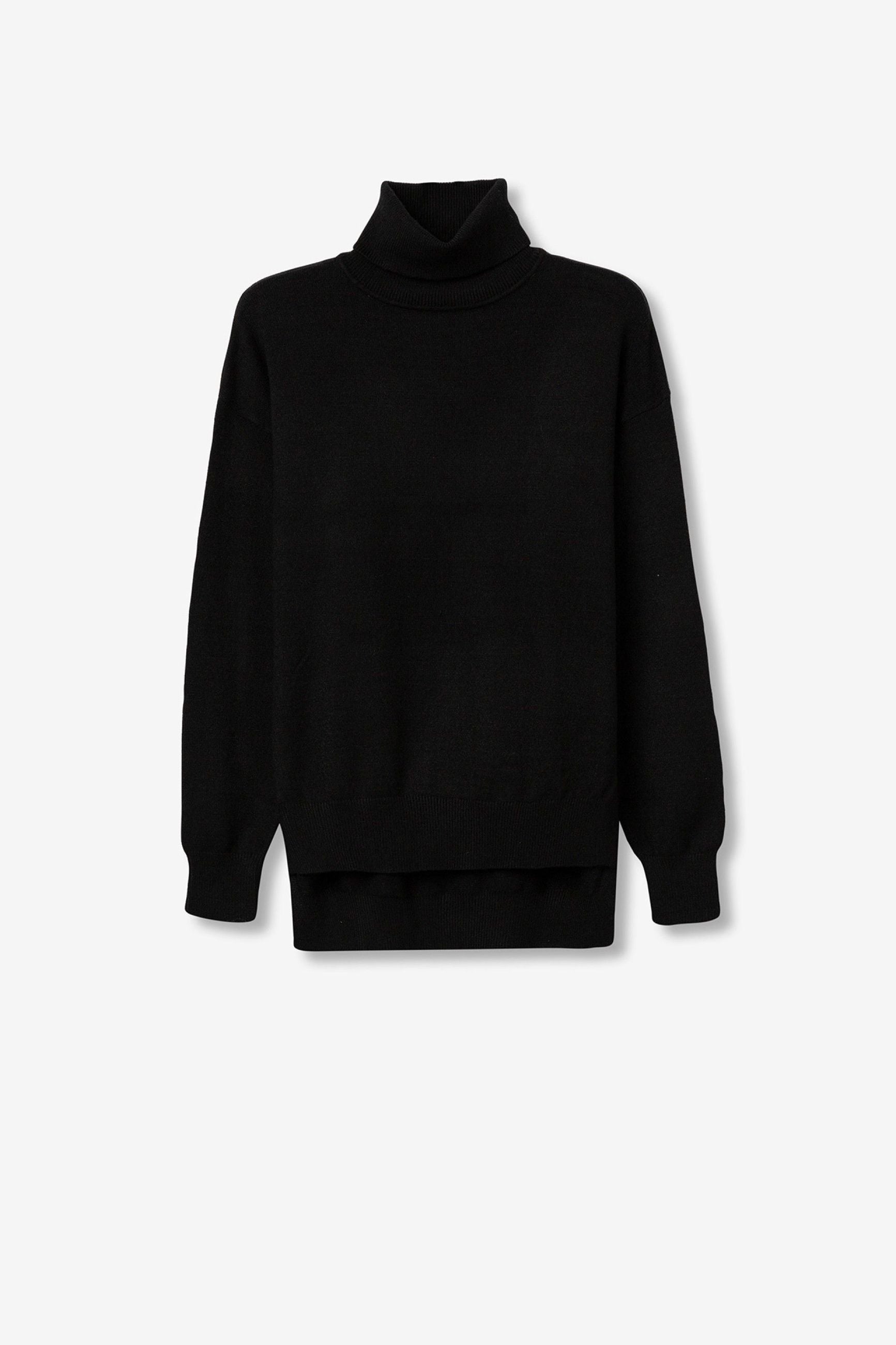 MAGLIA DA COMPLETO MAB_1C ASIMMETRICA CON COLLO ALTO - COMFORT FIT 10061664.NER