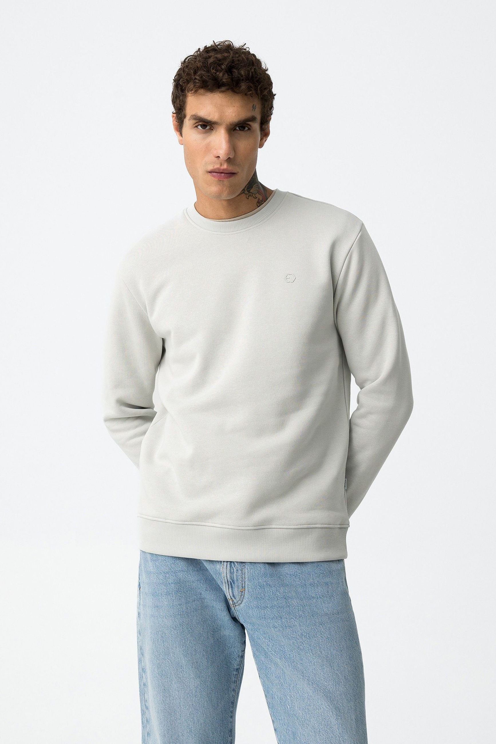 FELPA JAMIE BASIC GIROCOLLO CON LOGO LATO CUORE - REGULAR FIT 10061520.GHI