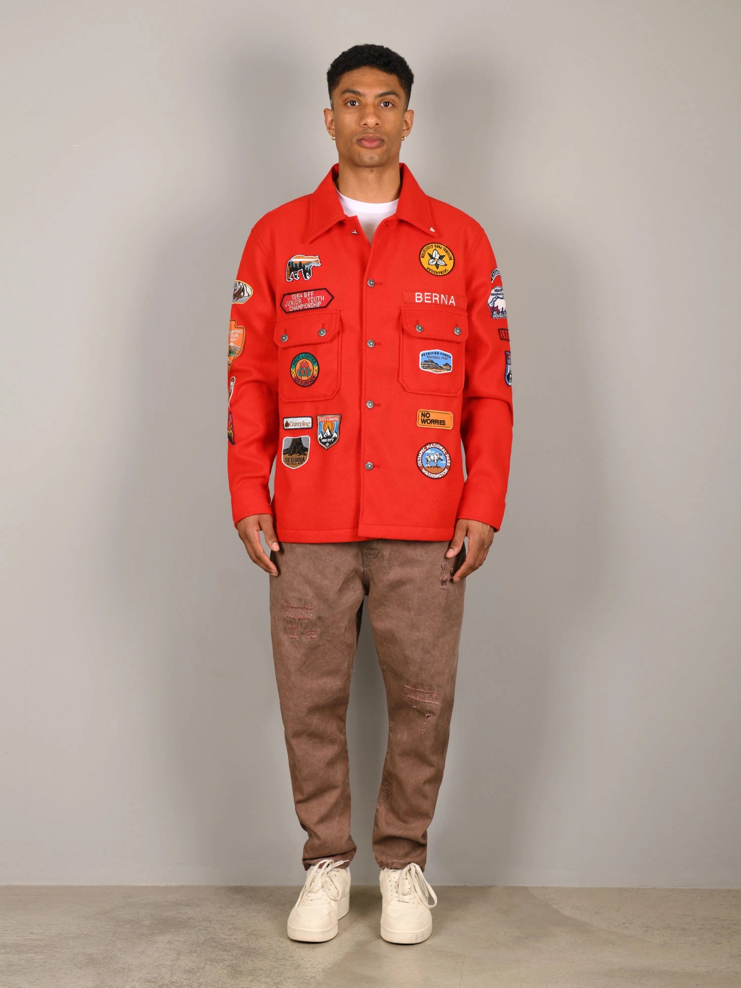 OVERSHIRT BOY SCOUT IN FIBRE RIGENERATE CON COLLETTO CLASSICO E PATCH APPLICATE - RELAXED FIT M252306-126