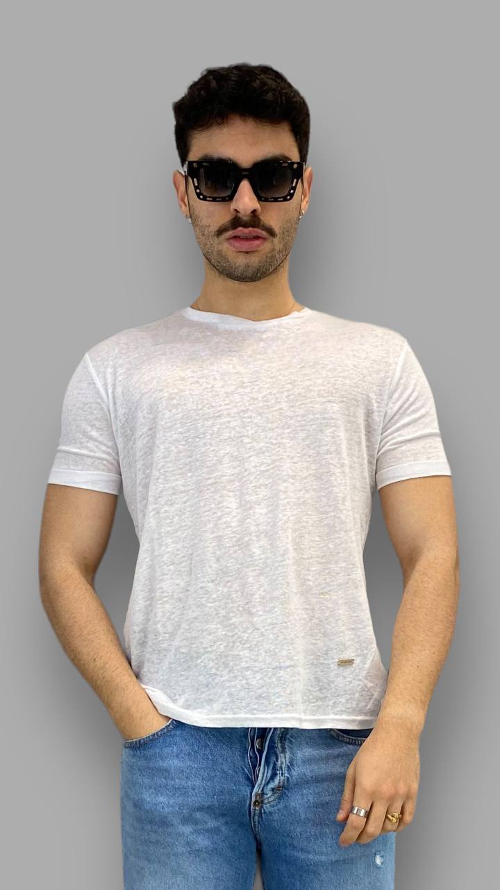 T-SHIRT BASIC IN 100% LINO - REGULAR FIT