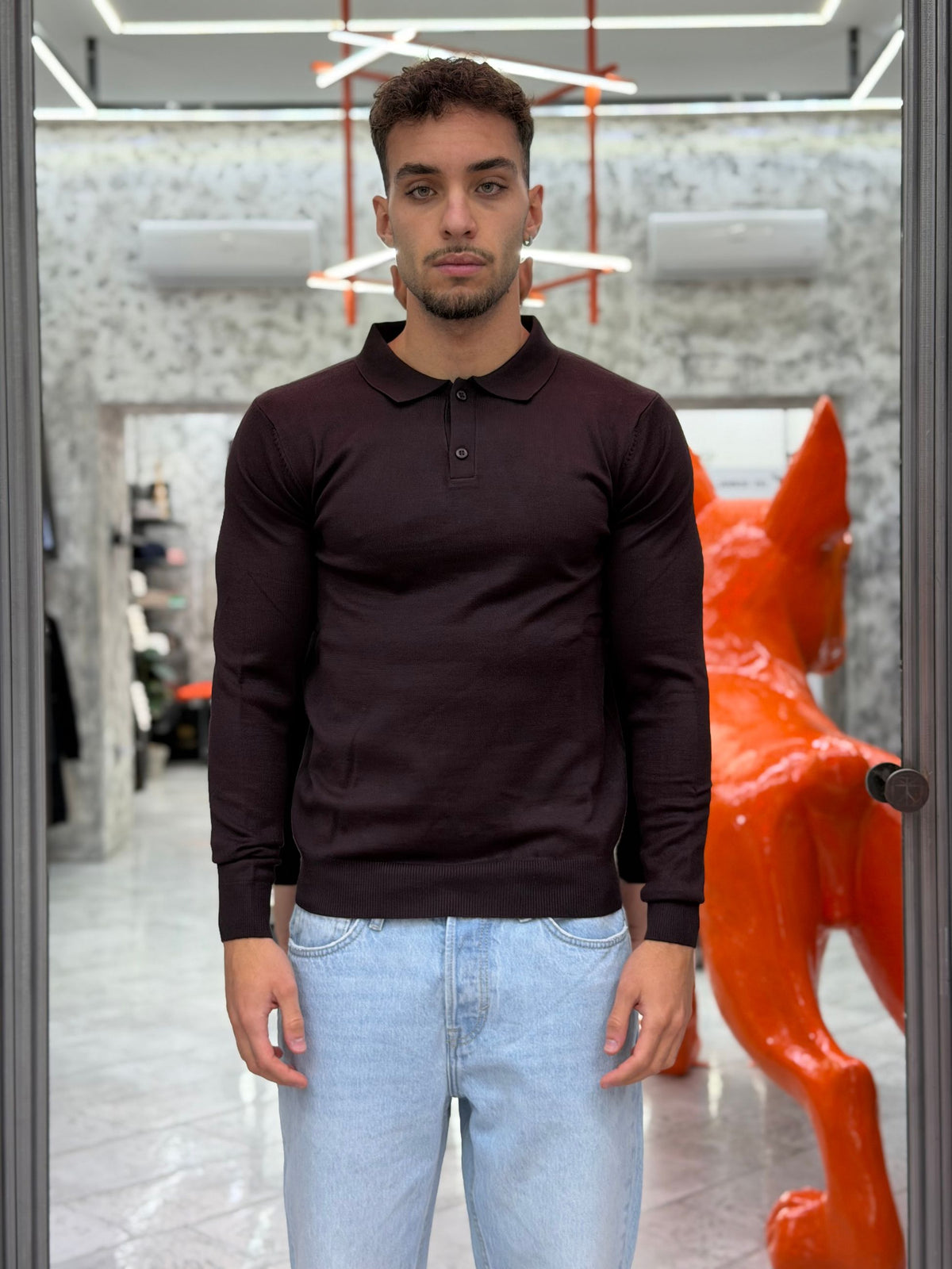 POLO MANICA LUNGA BASIC 2 BOTTONI IN MORBIDA VISCOSA - REGULAR FIT MI3331SS.MEL