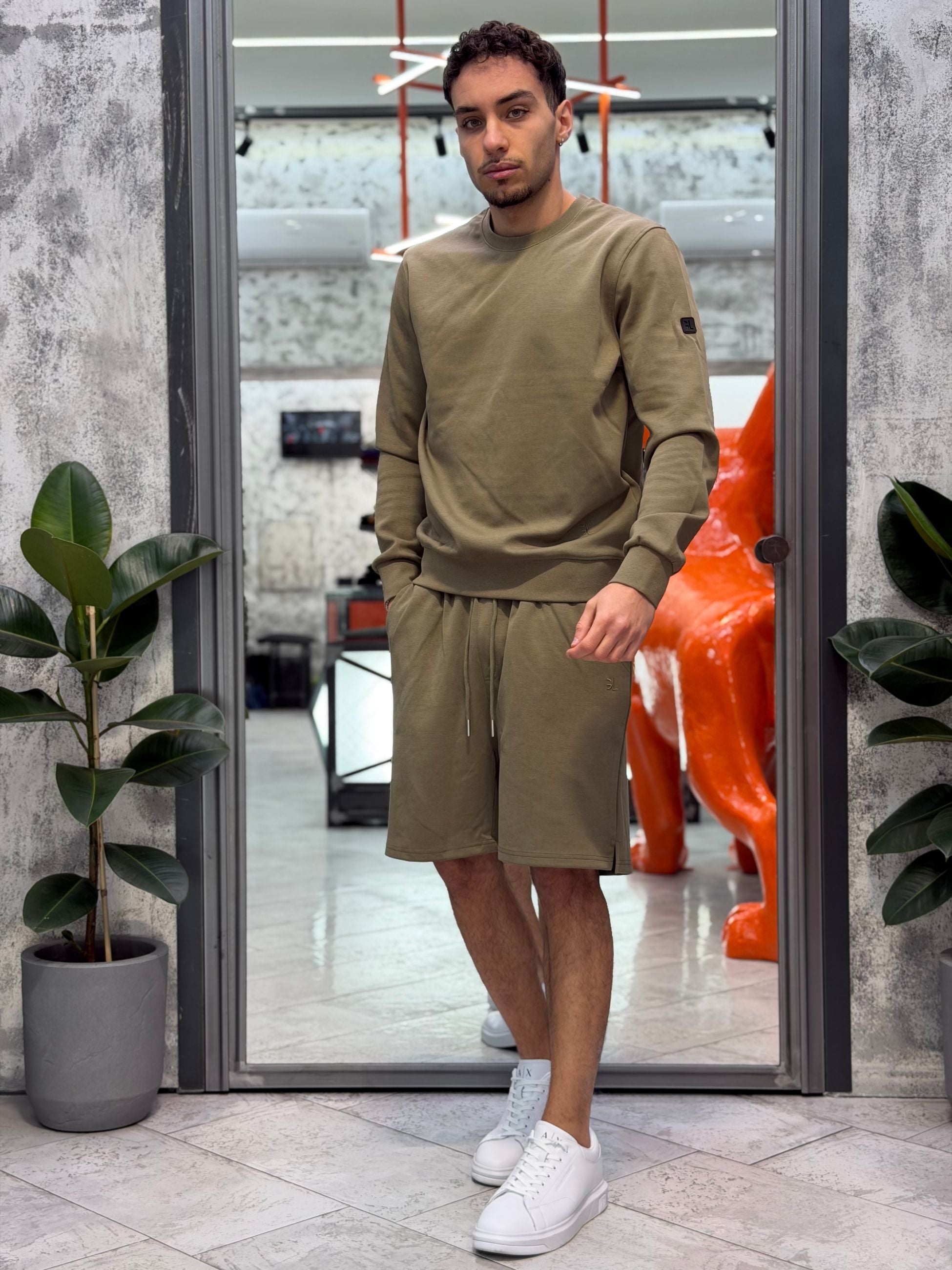 BERMUDA IN FELPA CON LACCIO IN VITA - REGULAR FIT GL2127F-S26.VMIL