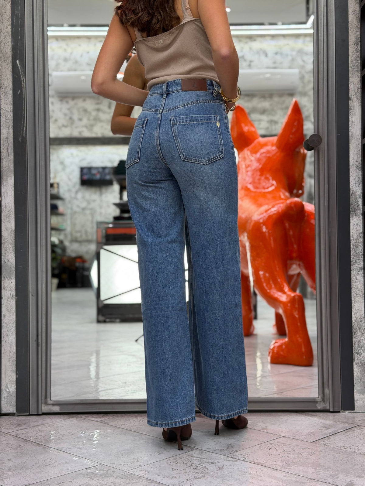 JEANS EMMA MEDIUM WASH - WIDE LEG FIT GLD8026M