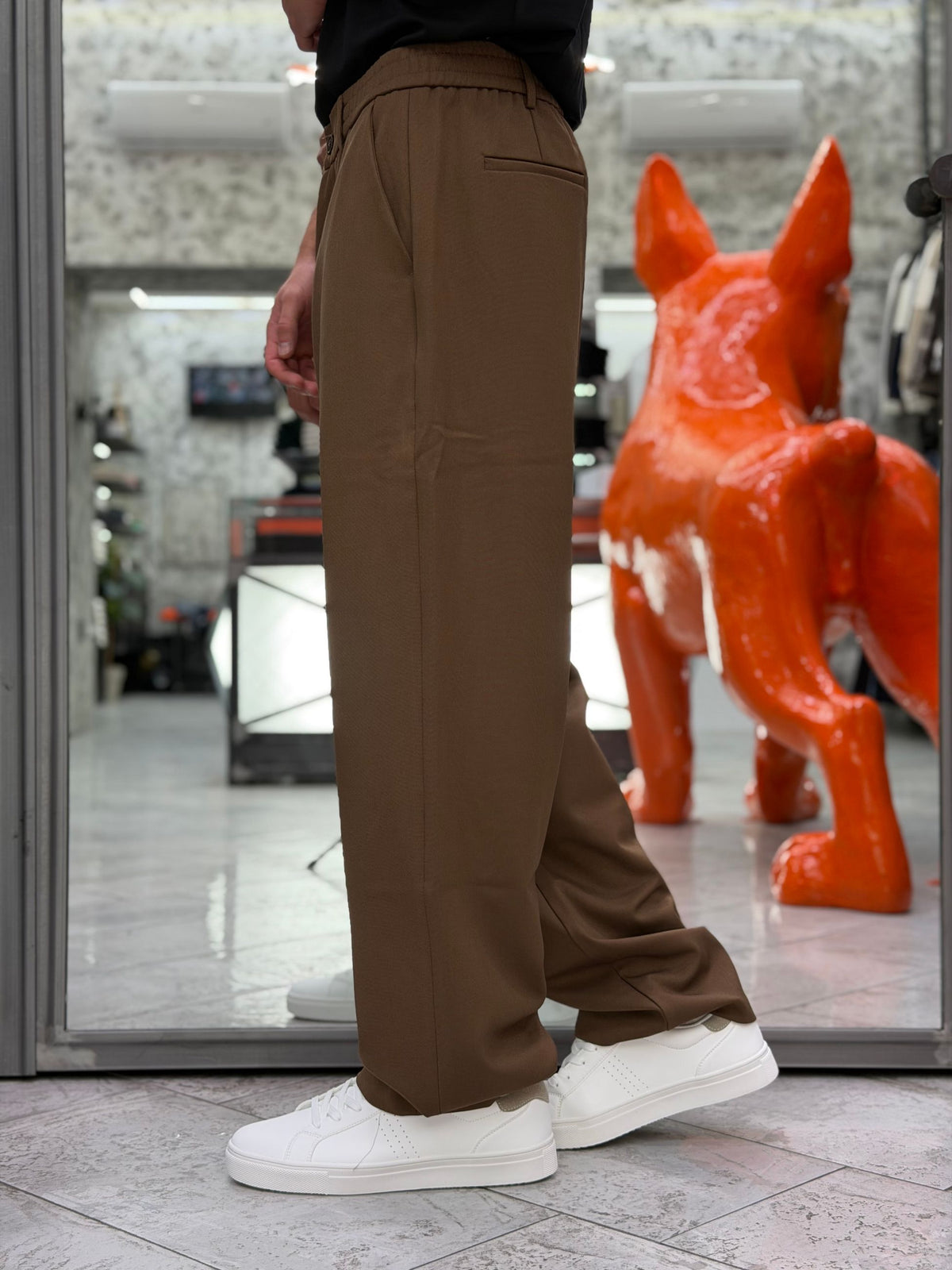 PANTALONE FONDO AMPIO TASCA AMERICA CON ELASTICO IN VITA - RELAXED FIT GL604PA.MAR