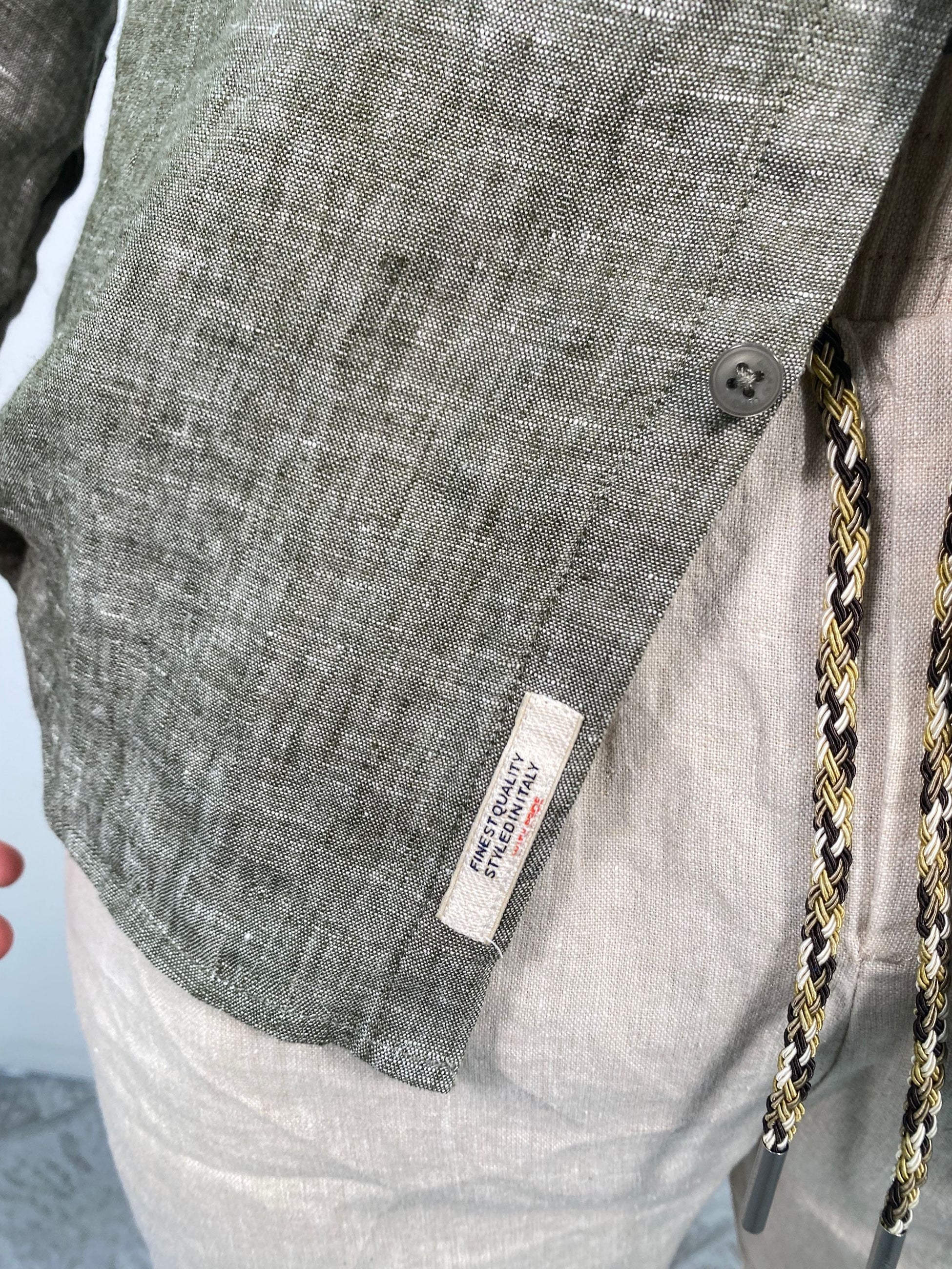 CAMICIA IN LINO FIAMMATO COLLO COREANO - REGULAR FIT GL7733S-S25.VMIL