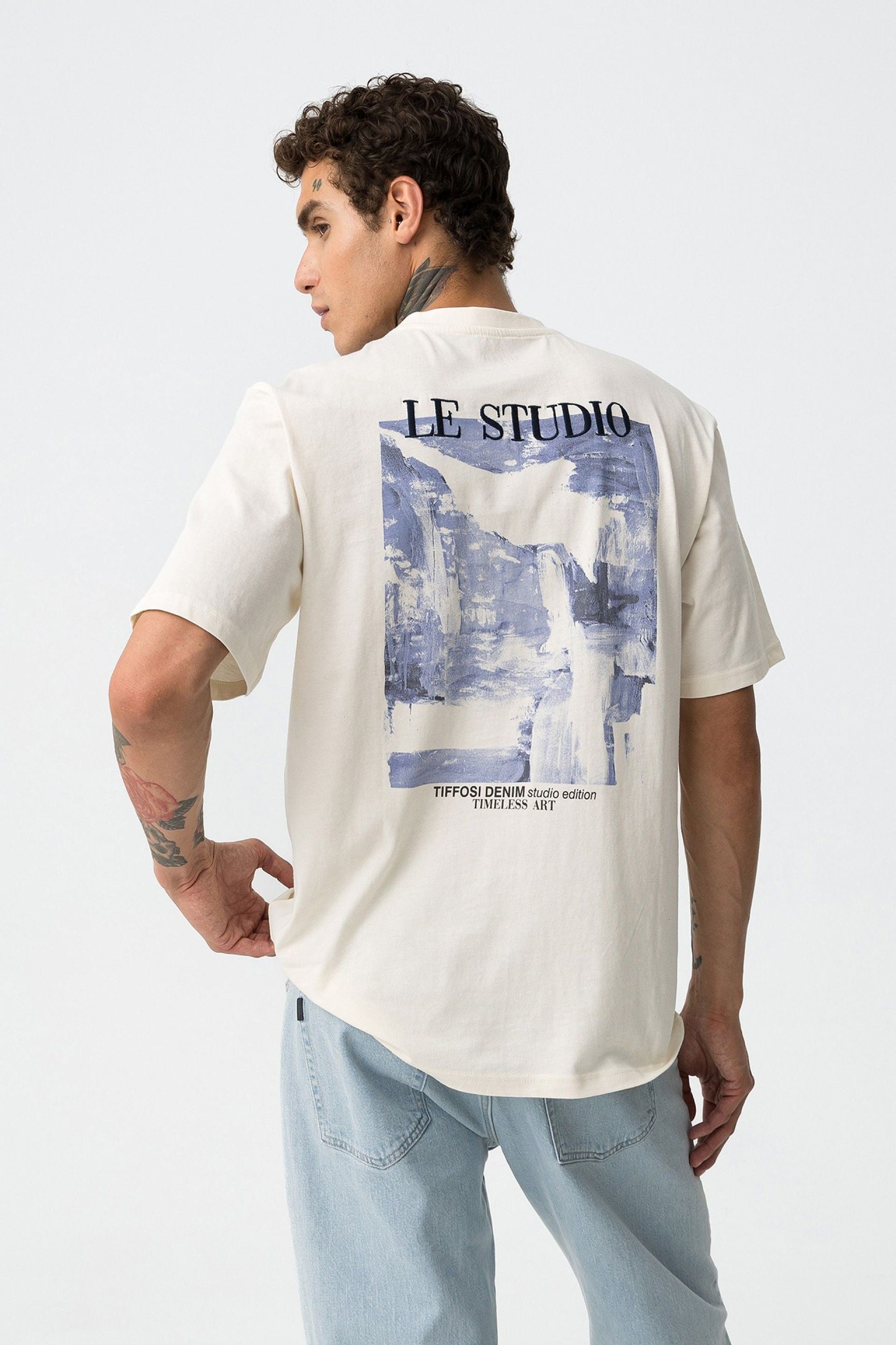 T-SHIRT ALPHA IN 100% COTONE CON STAMPA SUL RETRO - RELAXED FIT 10061480