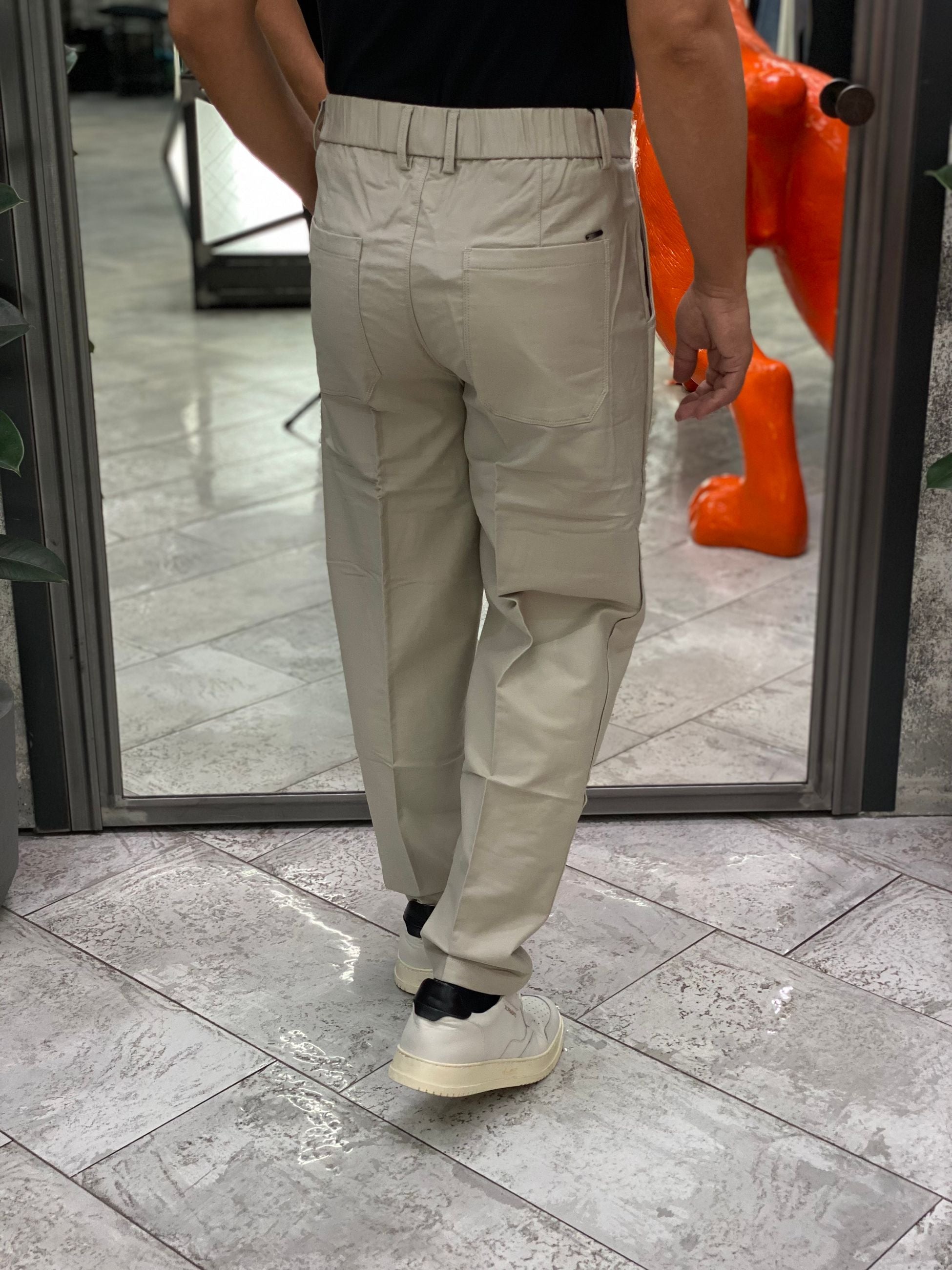 PANTALACCIO CON CHIUSURA BOTTONE E TASCA AMERICA - RELAXED FIT GL5203BD.ICE