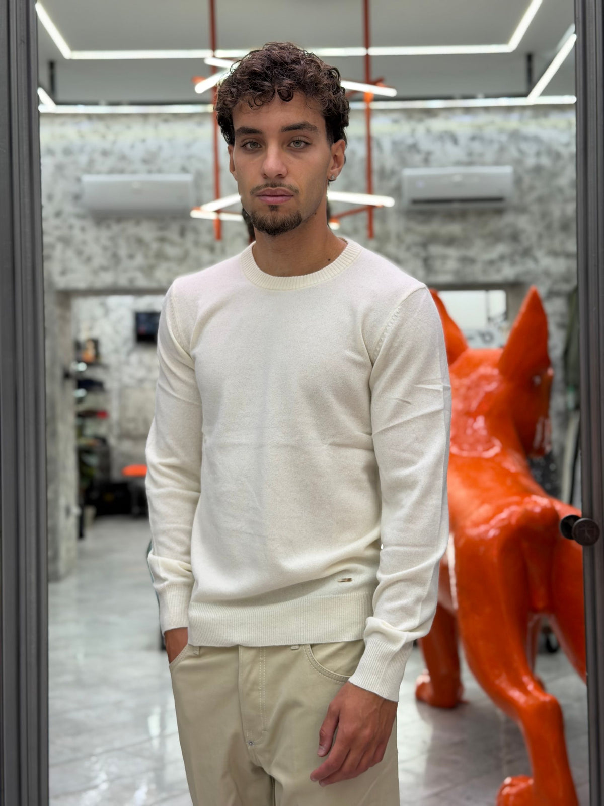 MAGLIA GIROCOLLO IN MISTO LANA/CASHMERE - REGULAR FIT GL383S-F26.PAN
