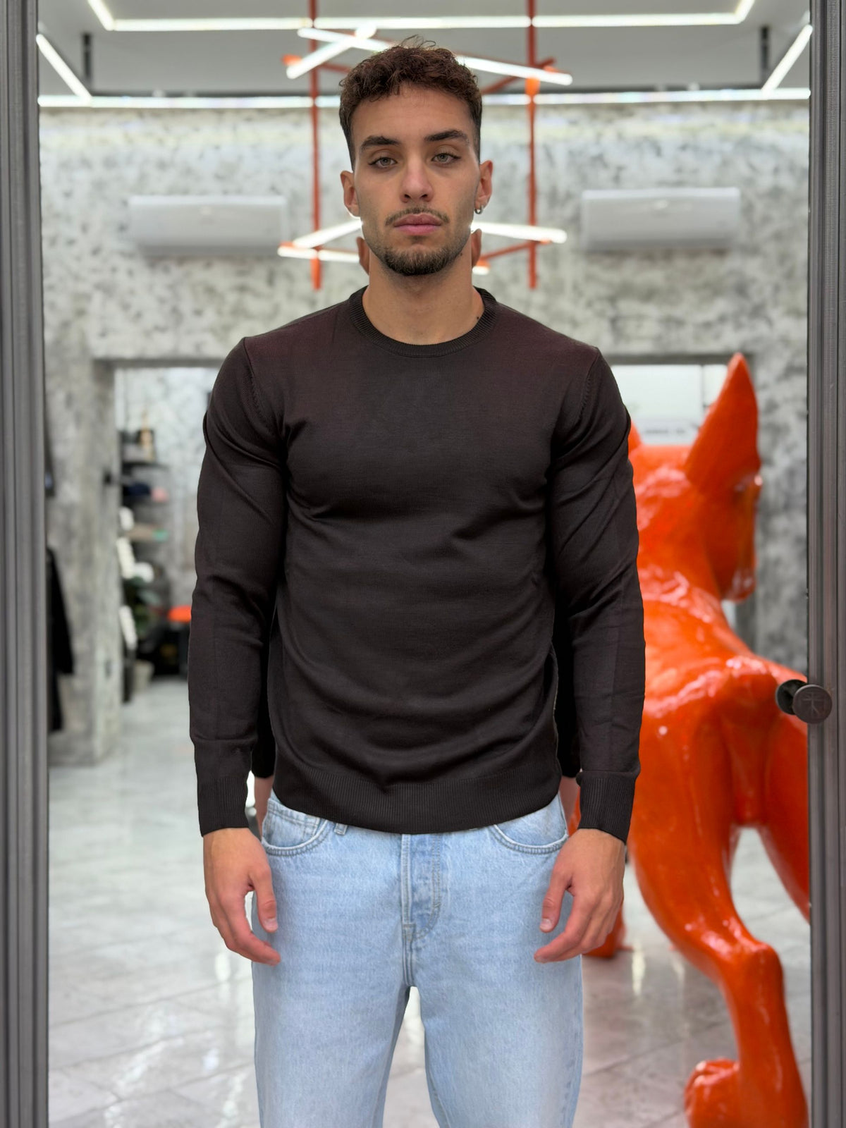 MAGLIA GIROCOLLO BASIC IN MORBIDA VISCOSA - REGULAR FIT MI3330SS.MOR