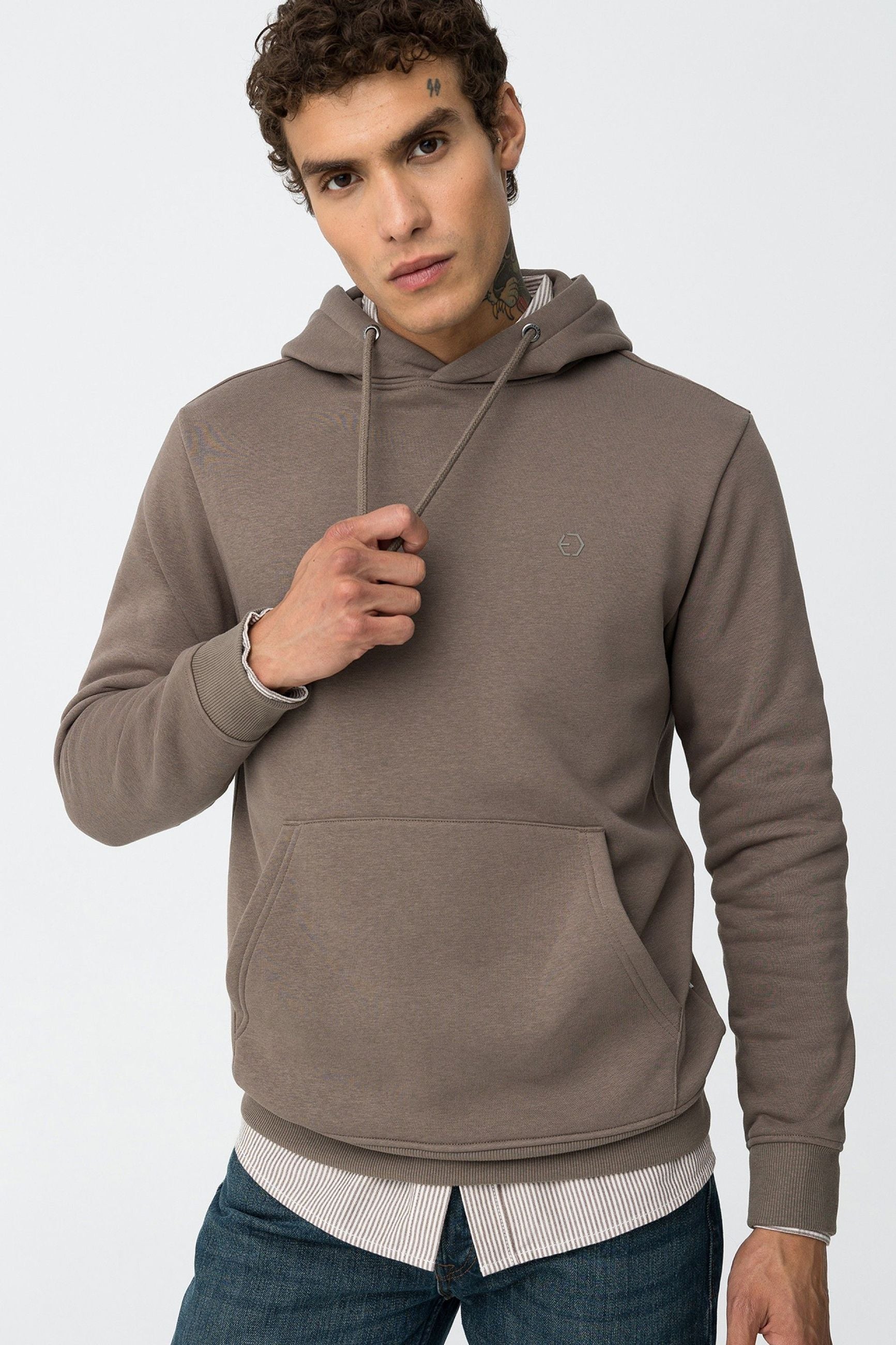 FELPA JAMESON BASIC CON CAPPUCCIO E LATO CUORE - REGULAR FIT 10061519.CAS