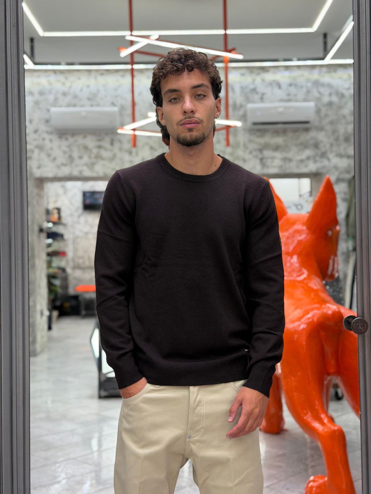 MAGLIA GIROCOLLO IN MISTO LANA/CASHMERE - REGULAR FIT GL383S-F26.COF