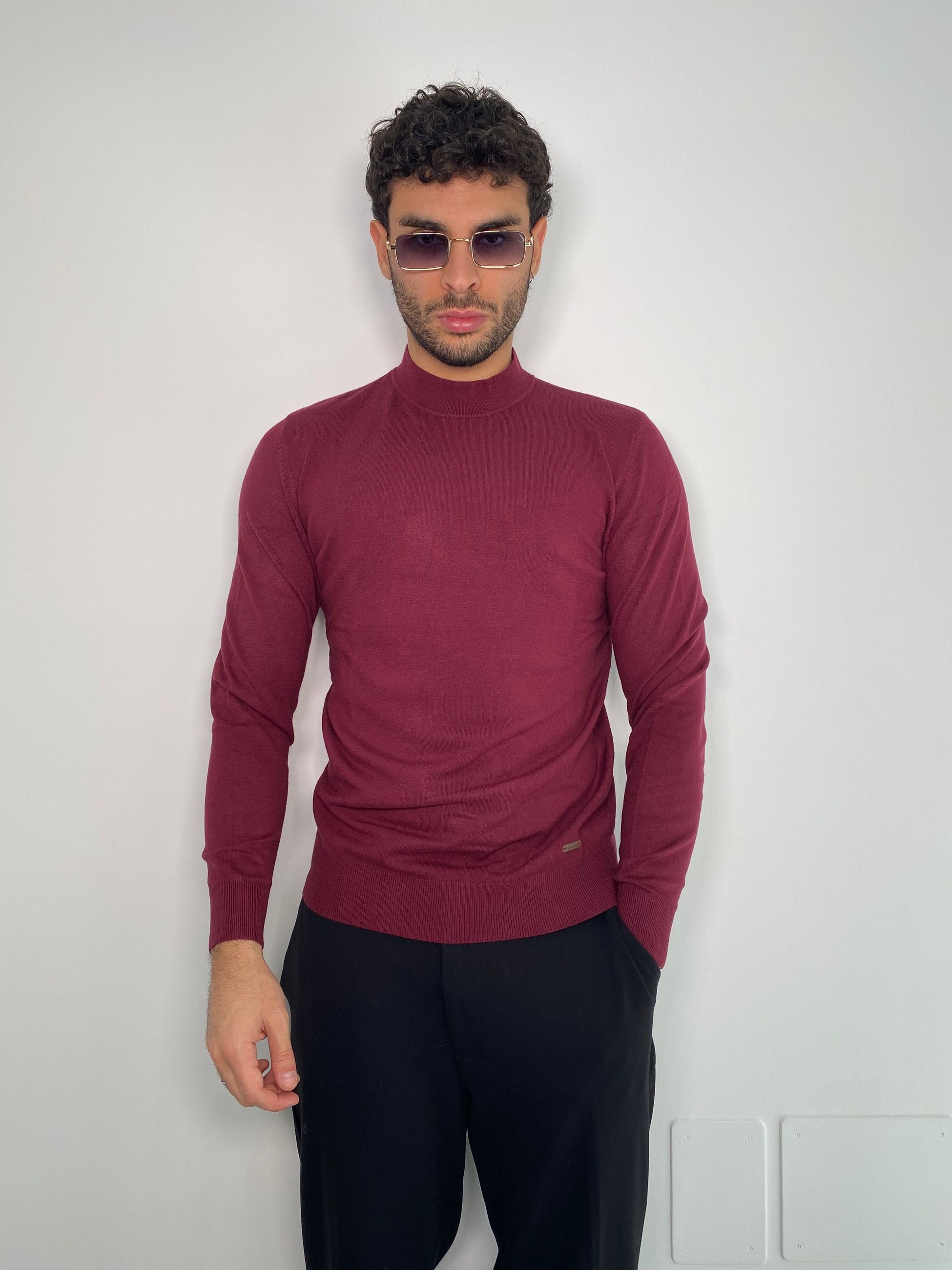 MAGLIA LUPETTO BASIC IN MISTO VISCOSA - SLIM FIT