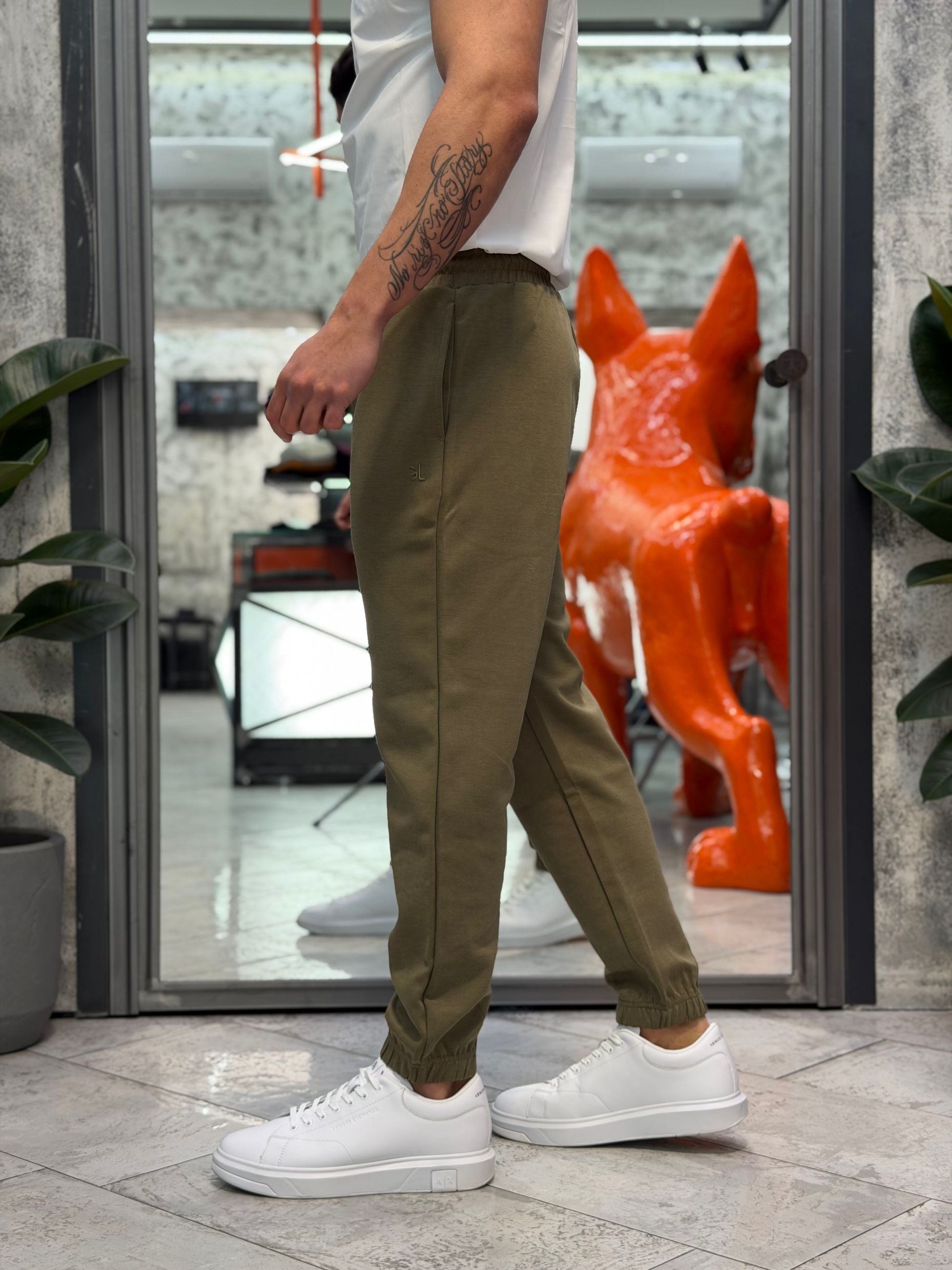 PANTALONE IN FELPA GARZATA CON COULISSE IN VITA ED ELASTICO AL FONDO - REGULAR FIT GL2126F-S26.VMIL