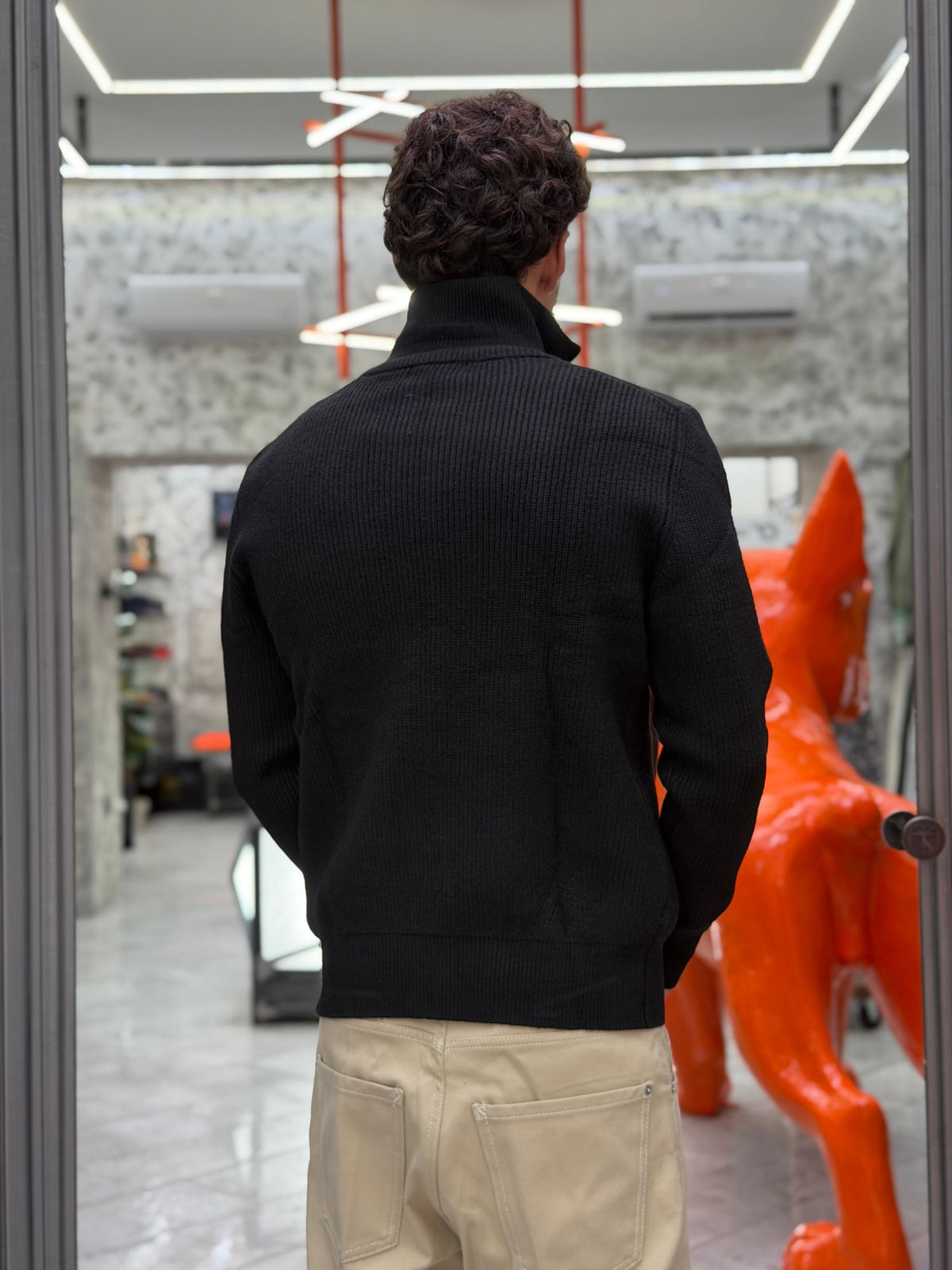 MAGLIA APERTA CON ZIP E TASCHE ZIPPATE - REGULAR FIT GL35051-F26.NER