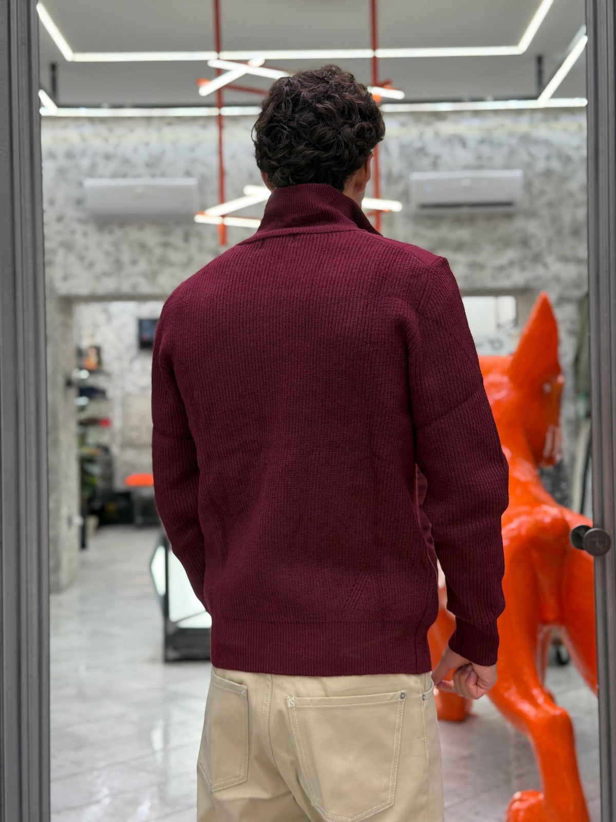 MAGLIA APERTA CON ZIP E TASCHE ZIPPATE - REGULAR FIT GL35051-F26.BOR