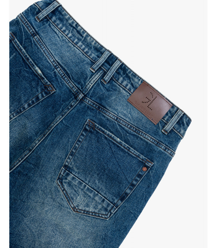 JEANS MIKE 5 TASCHE CON MICRO ABRASIONI - CARROT CROPPED FIT GL6310Q-F25