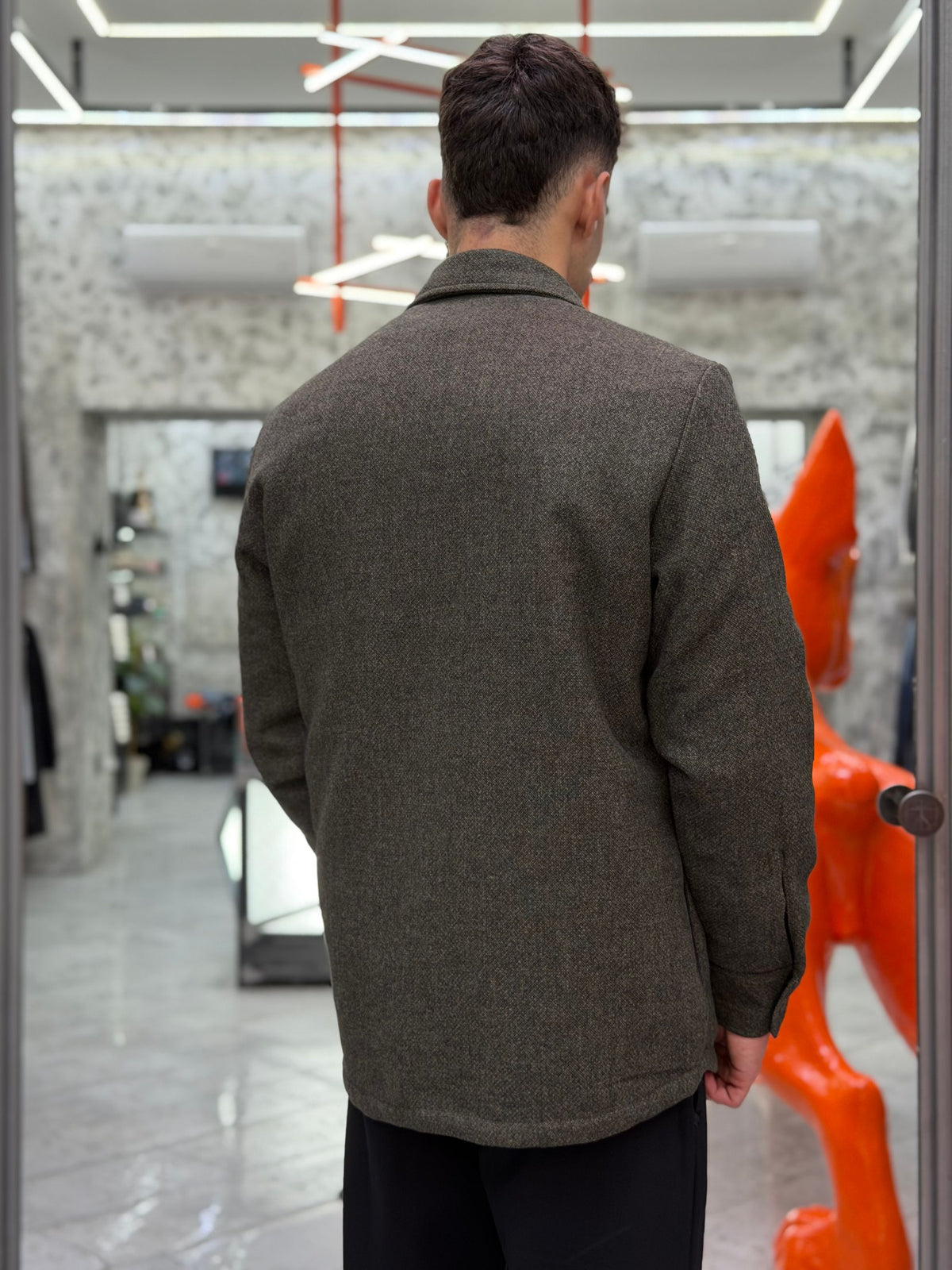 OVERSHIRT IN FLANELLA CON TRAPUNTA ALL'INTERNO - REGULAR FIT 27W16OS FLA820.VMIL