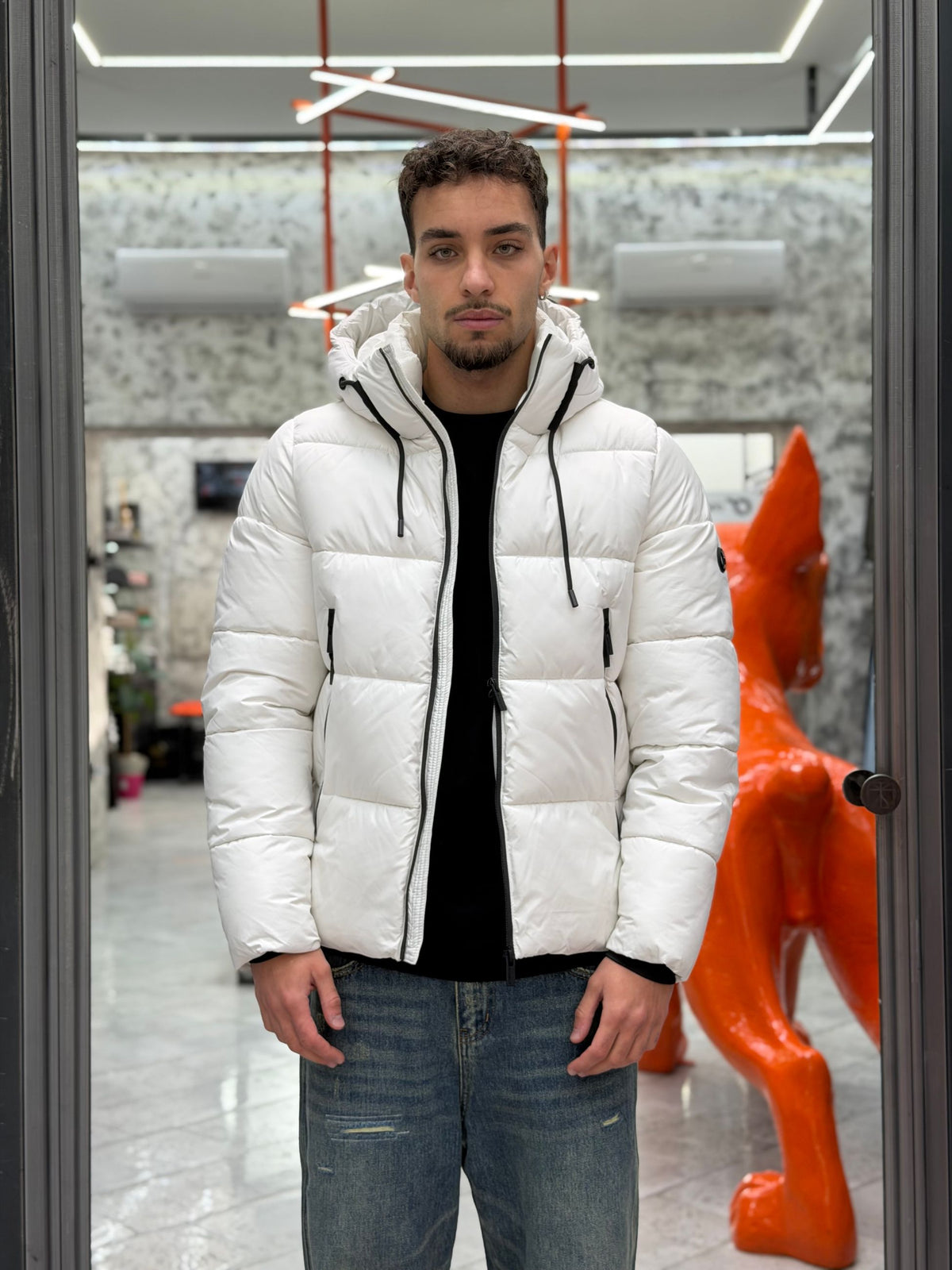 GIUBBINO PUFFER CORTO IN MICROFIBRA STRETCH - REGULAR FIT MK2940053.LAT