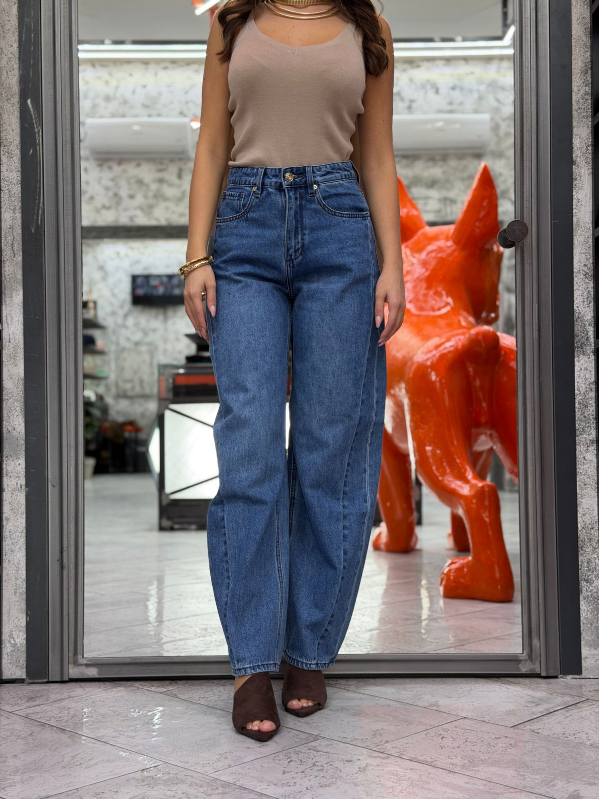 JEANS HAZEL MEDIUM WASH - BAGGY FIT GLD6049Q