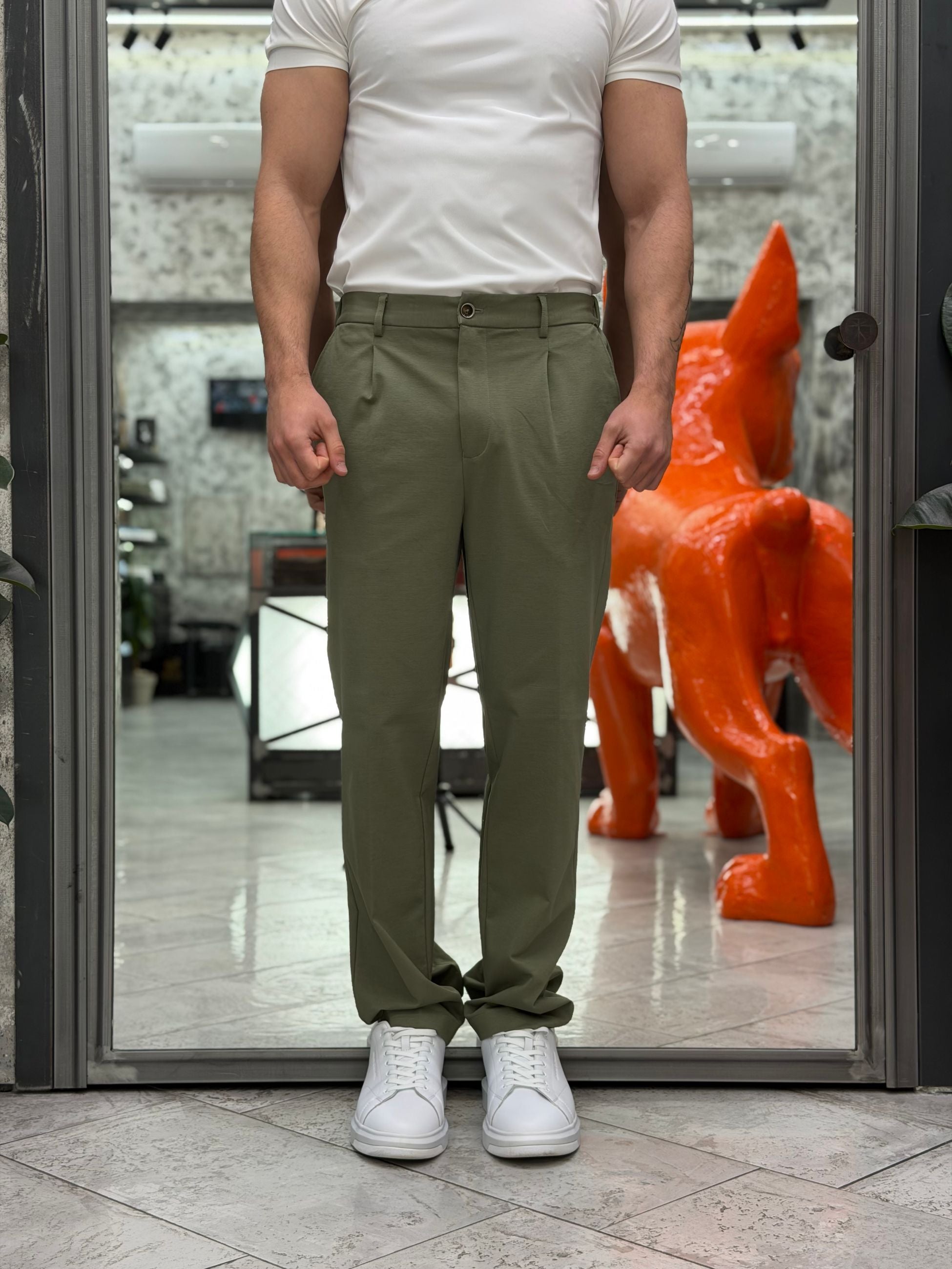 PANTALONE DA COMPLETO TASCA AMERICA CON COULISSE IN TESSUTO PUNTO MILANO ELASTICIZZATO - REGULAR FIT PSE1501SS.SAL