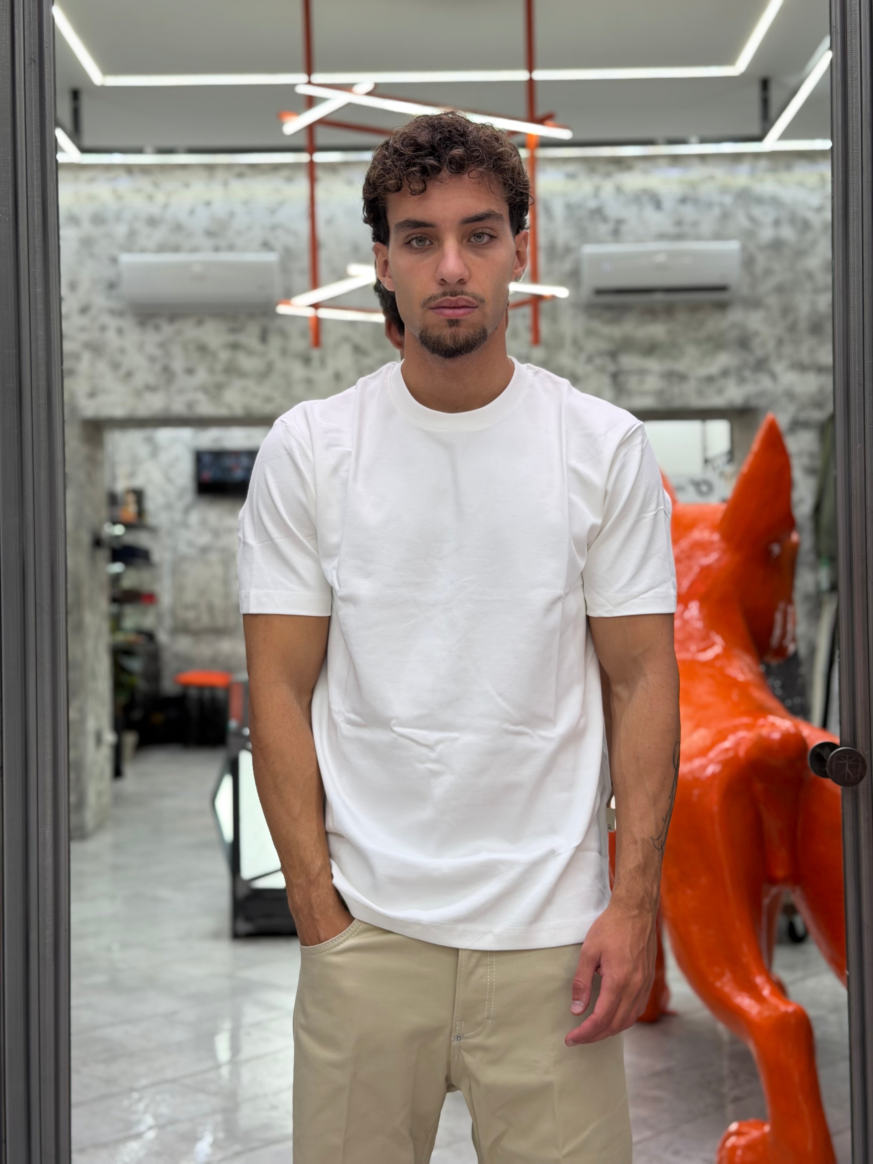 T-SHIRT BASIC IN TESSUTO PREMIUM COTONE/MODAL - COMFORT FIT GL505L.BIA