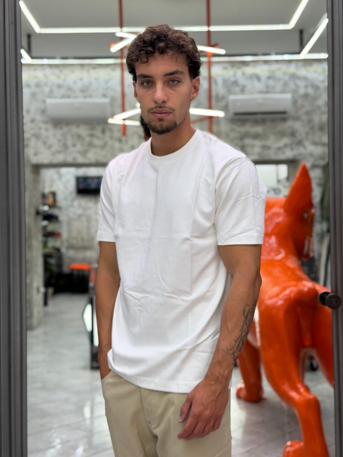 T-SHIRT BASIC IN TESSUTO PREMIUM COTONE/MODAL - COMFORT FIT GL505L.BIA