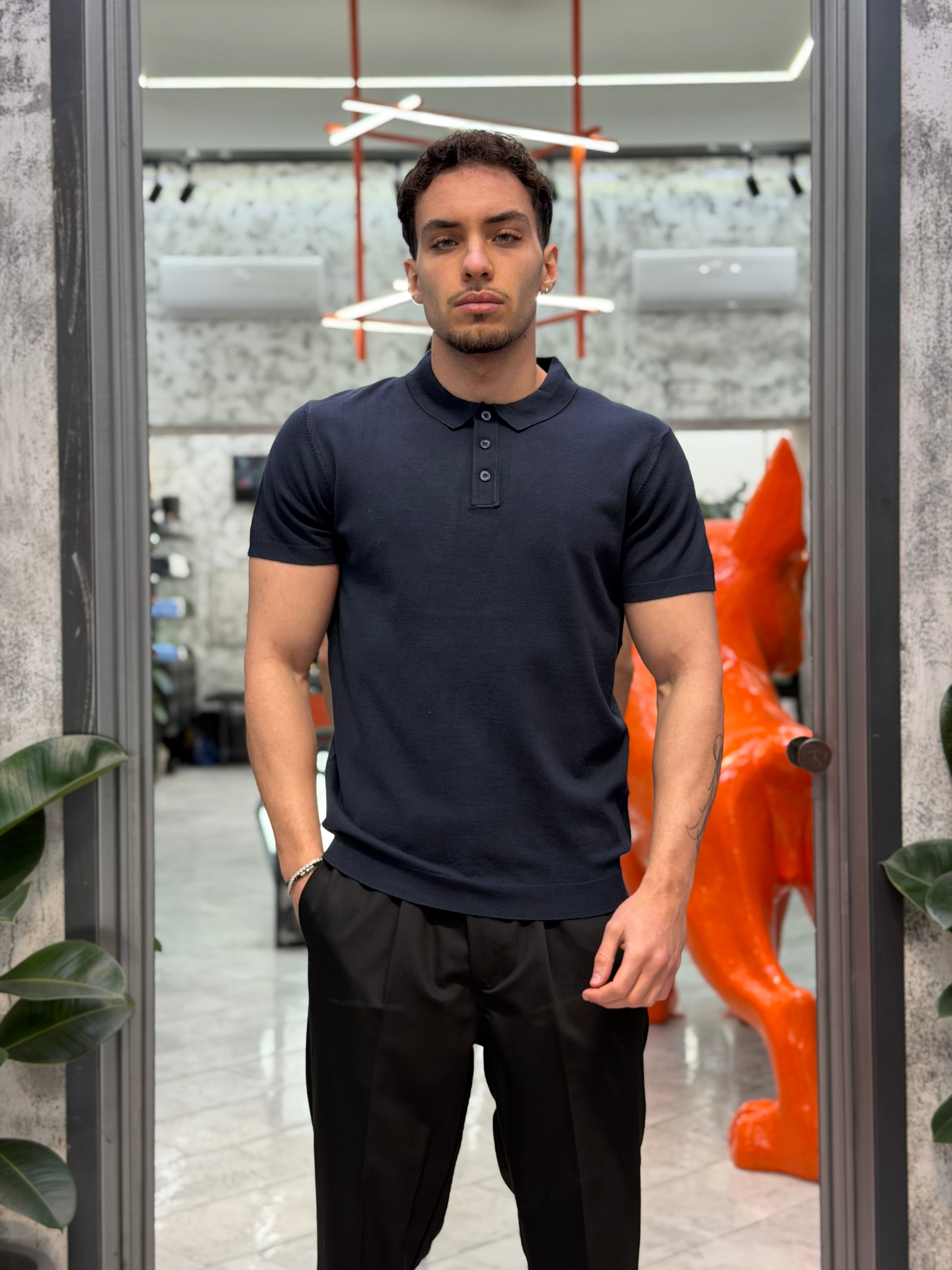 POLO WILL 3 BOTTONI MANICA CORTA IN MISTO VISCOSA - REGULAR FIT 10065239.BLU